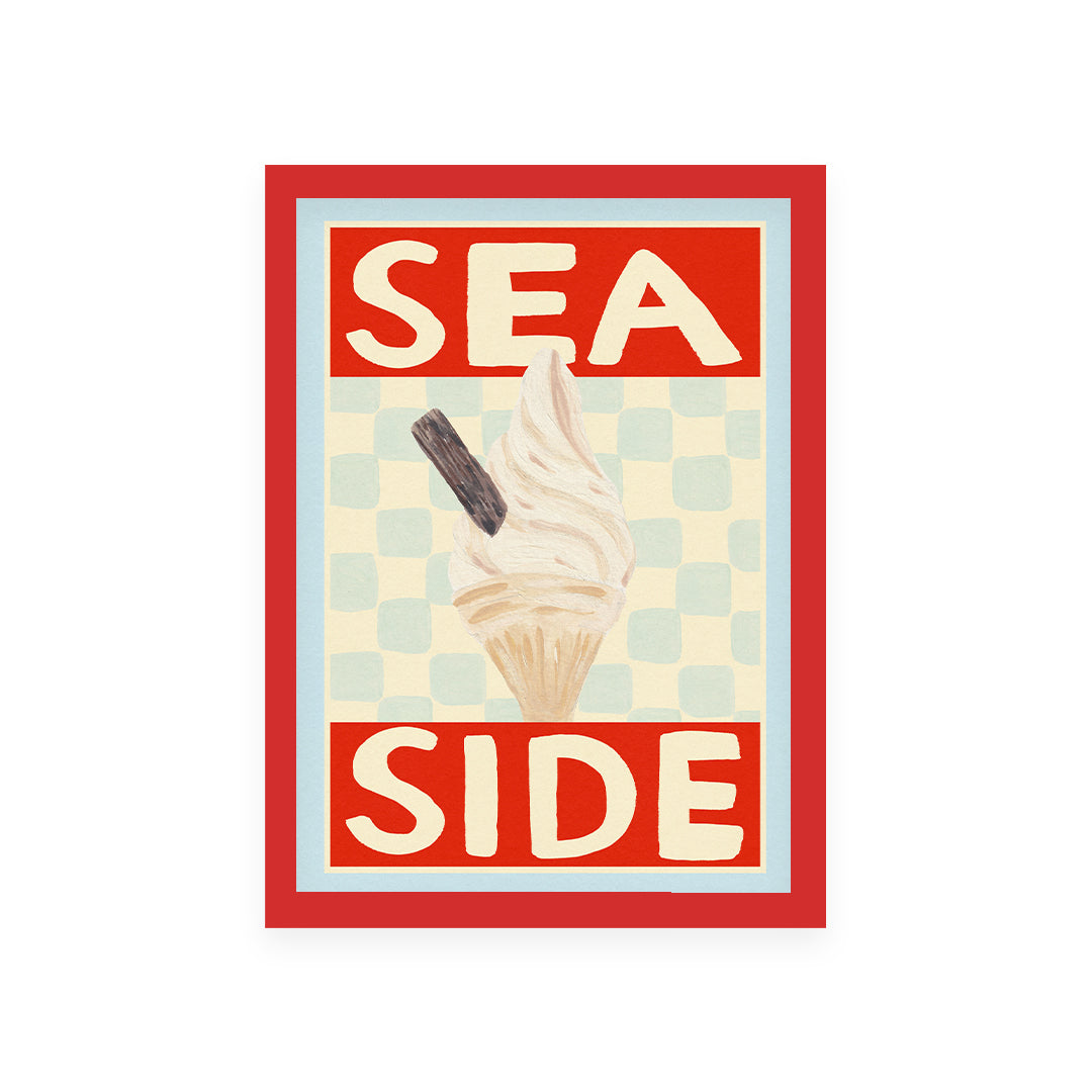 Seaside Ice Cream Hand Painted Print