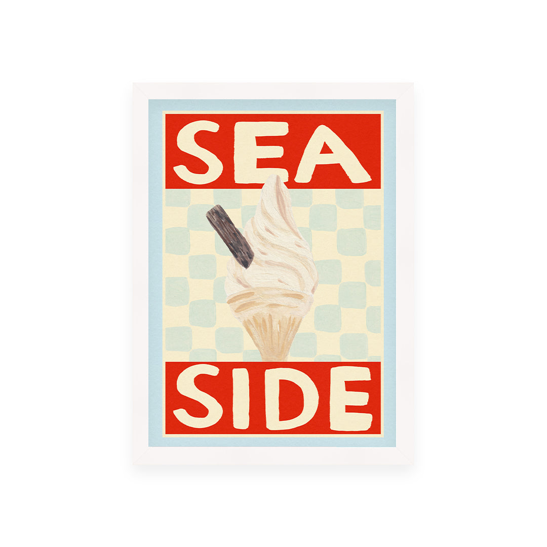 Seaside Ice Cream Hand Painted Print