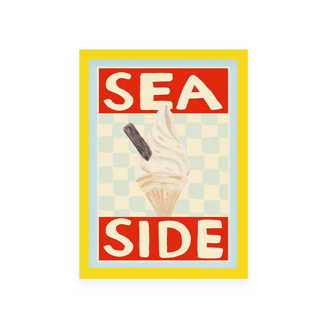 Seaside Ice Cream Hand Painted Print
