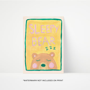 Sleepy Bear Print