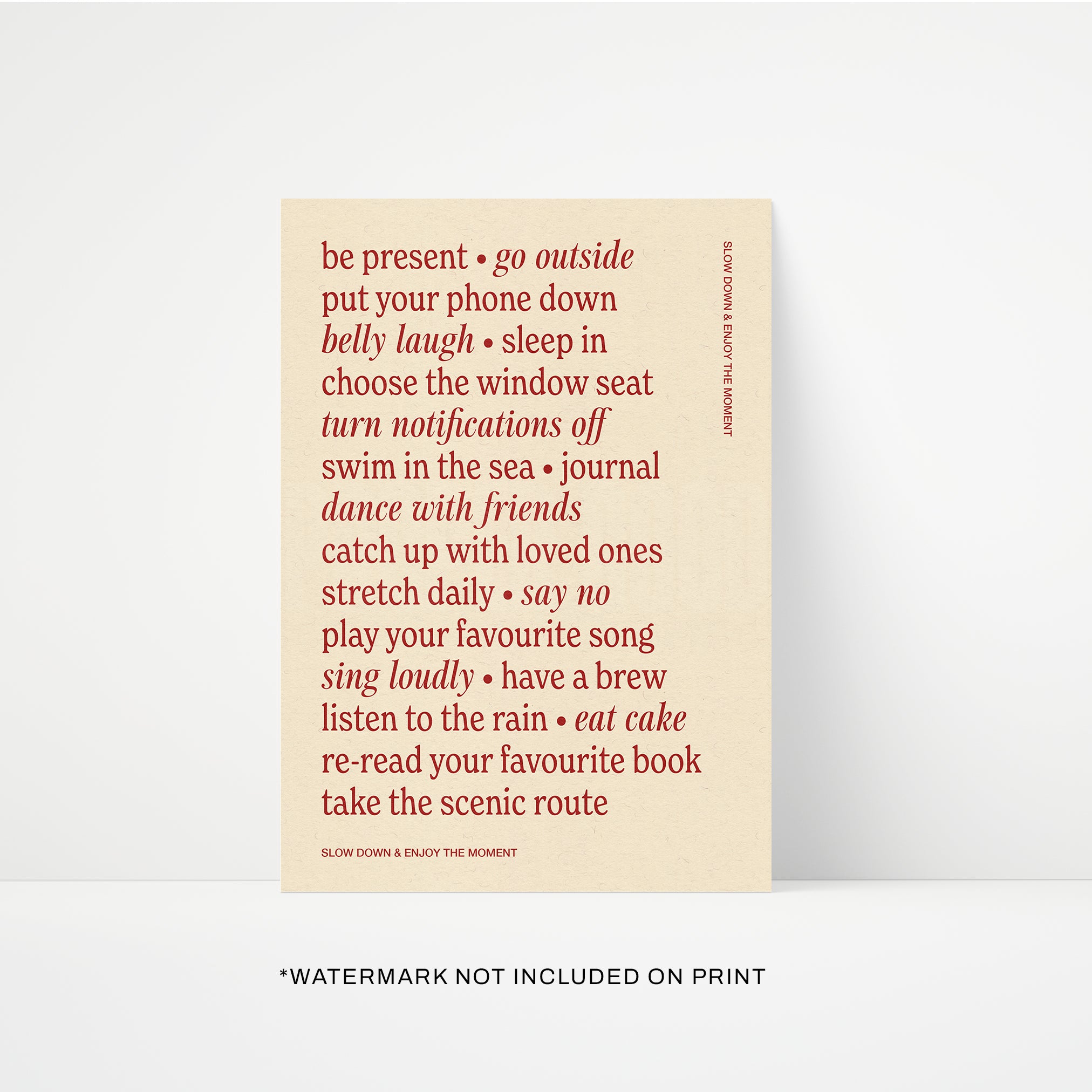 Slow Down Quote Print