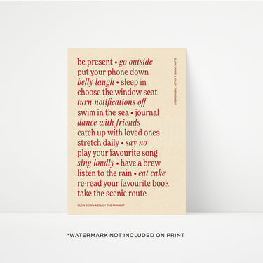 Slow Down Quote Print