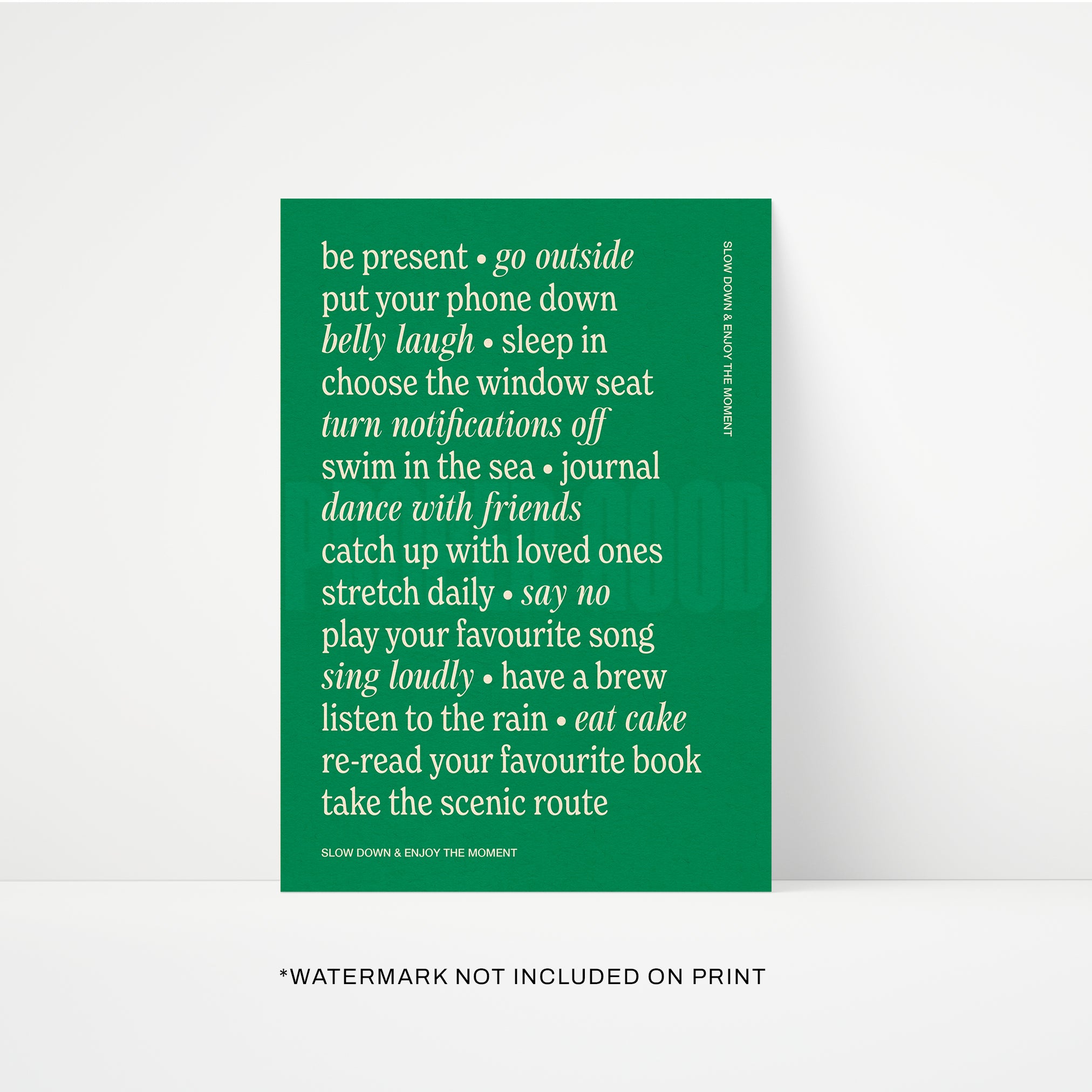Slow Down Quote Print