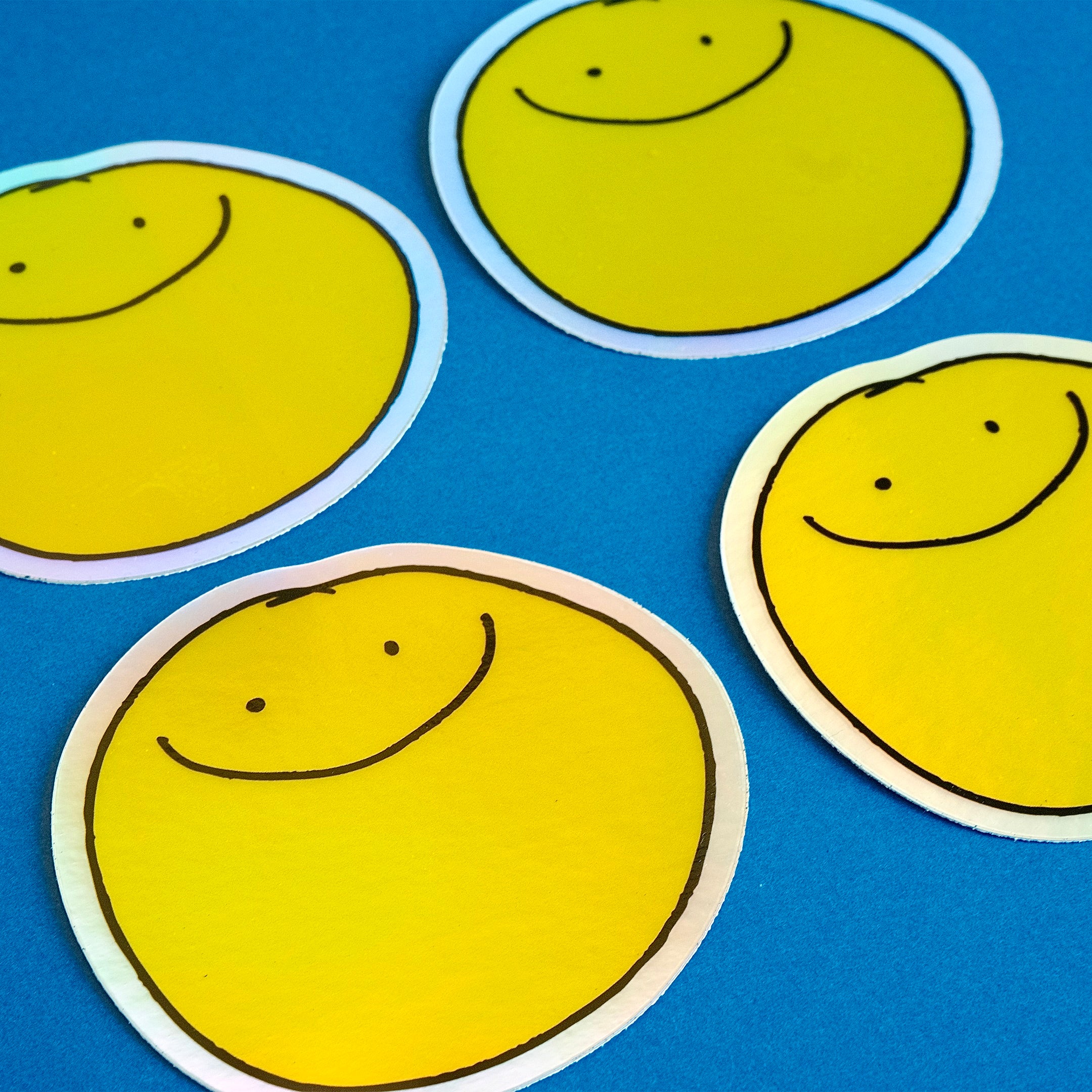 SMILEY HOLOGRAPHIC WATERPROOF VINYL STICKER