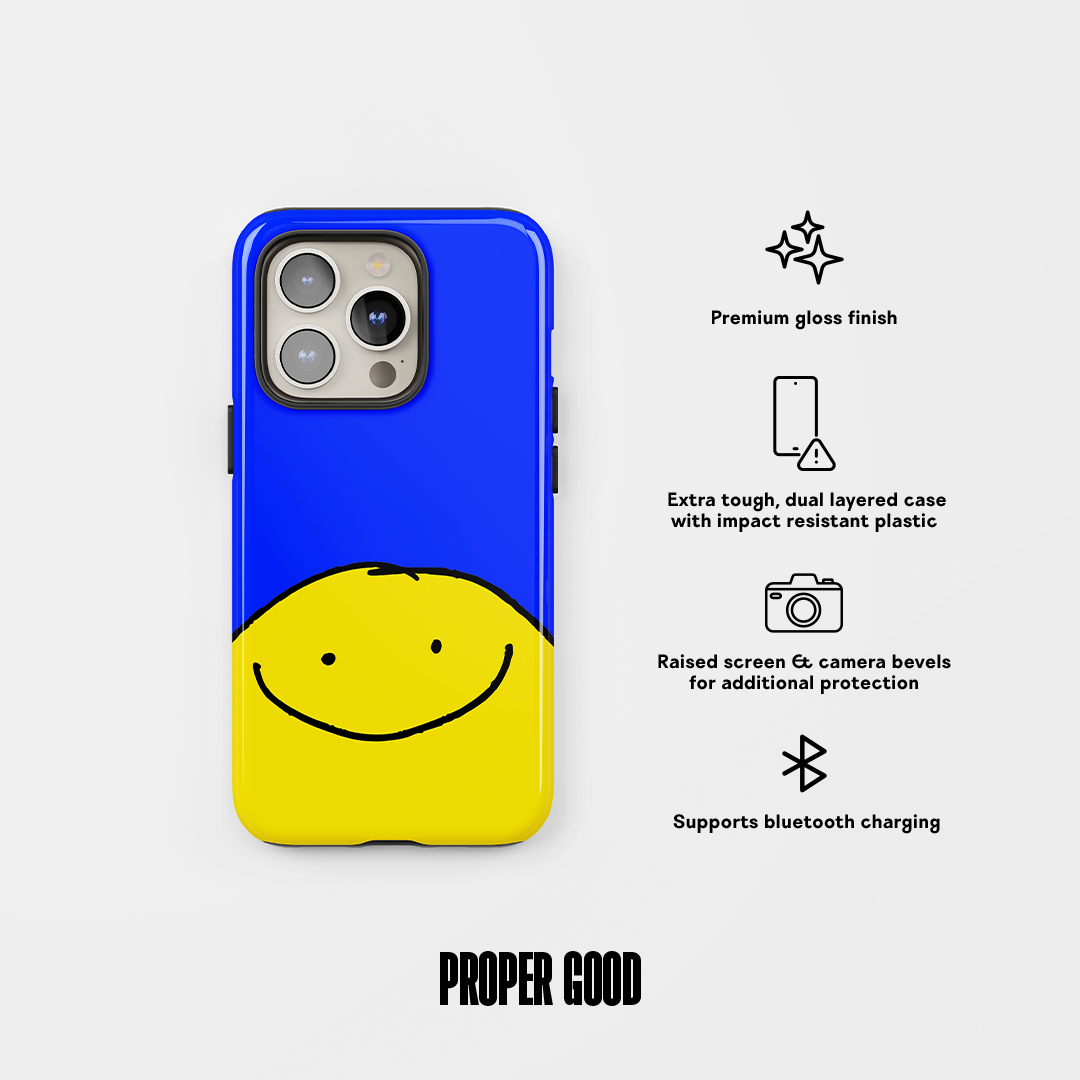 Smiley Tough Phone Case Blue