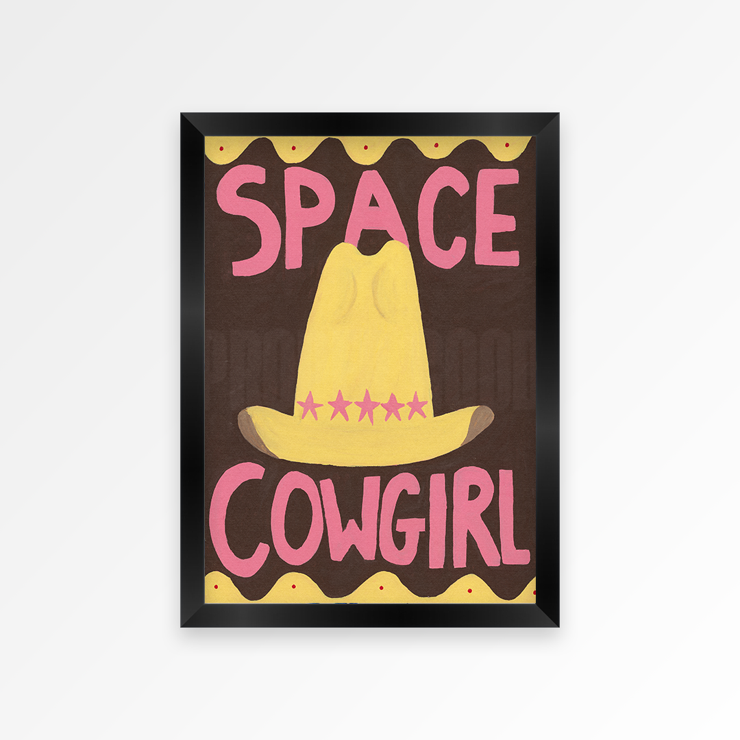 Space Cowgirl Hand Painted Art Print