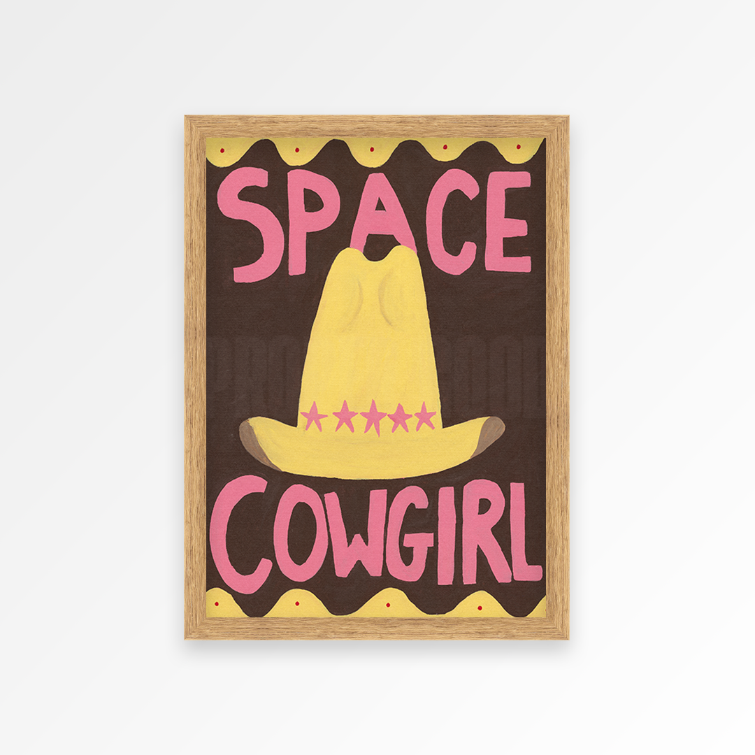 Space Cowgirl Hand Painted Art Print