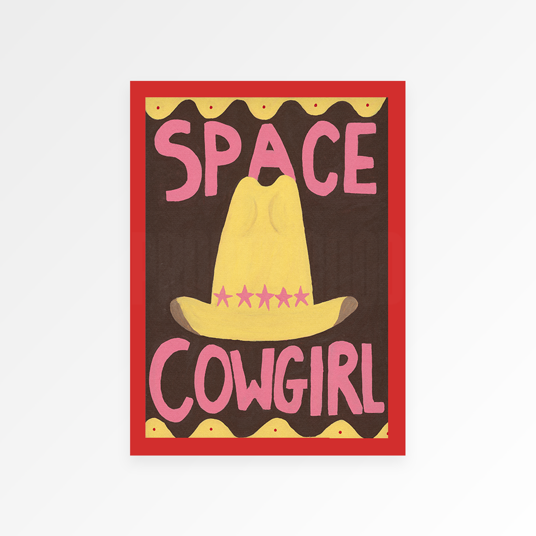Space Cowgirl Hand Painted Art Print