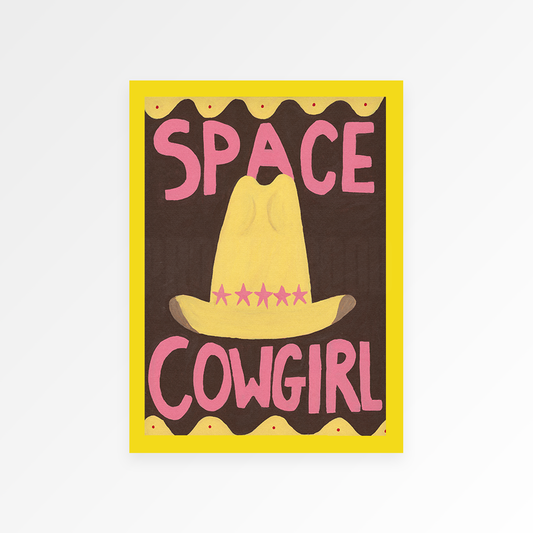 Space Cowgirl Hand Painted Art Print