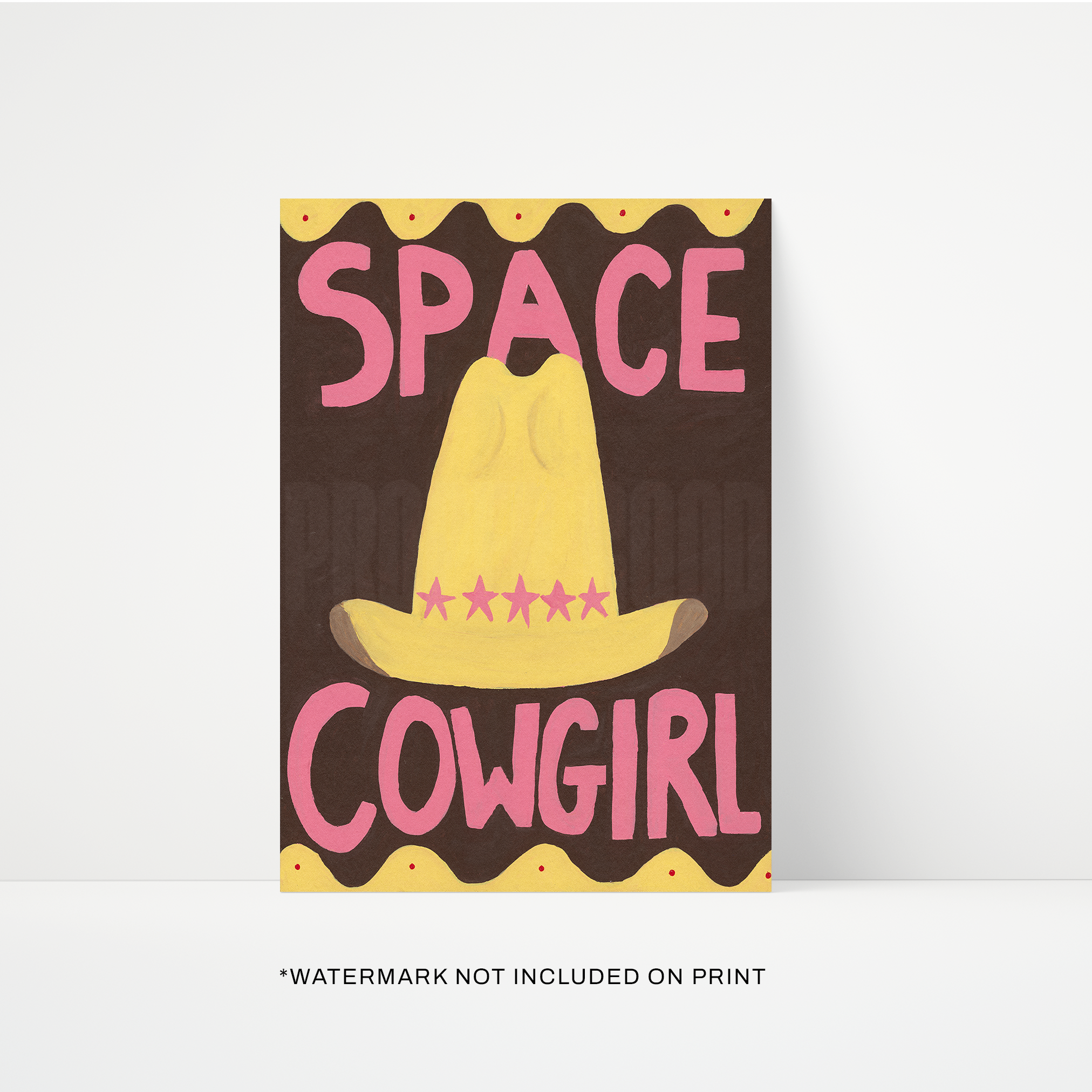 Space Cowgirl Hand Painted Art Print