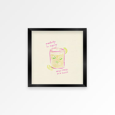 Sipping Spicy Margs Square Hand Painted Print