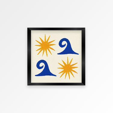 Sun and Wave Square Hand Painted Print