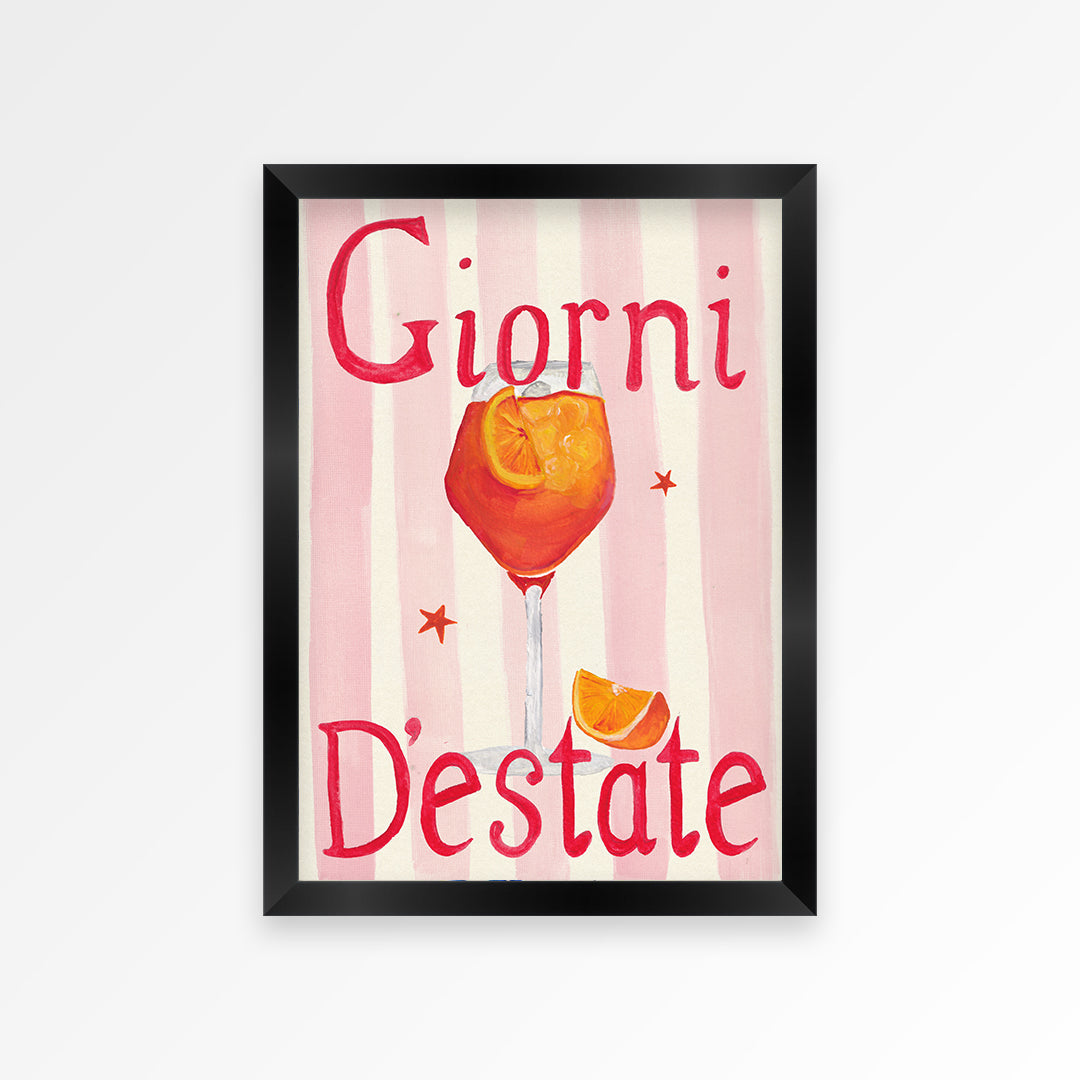 Summer's Day Aperol Hand Painted Print