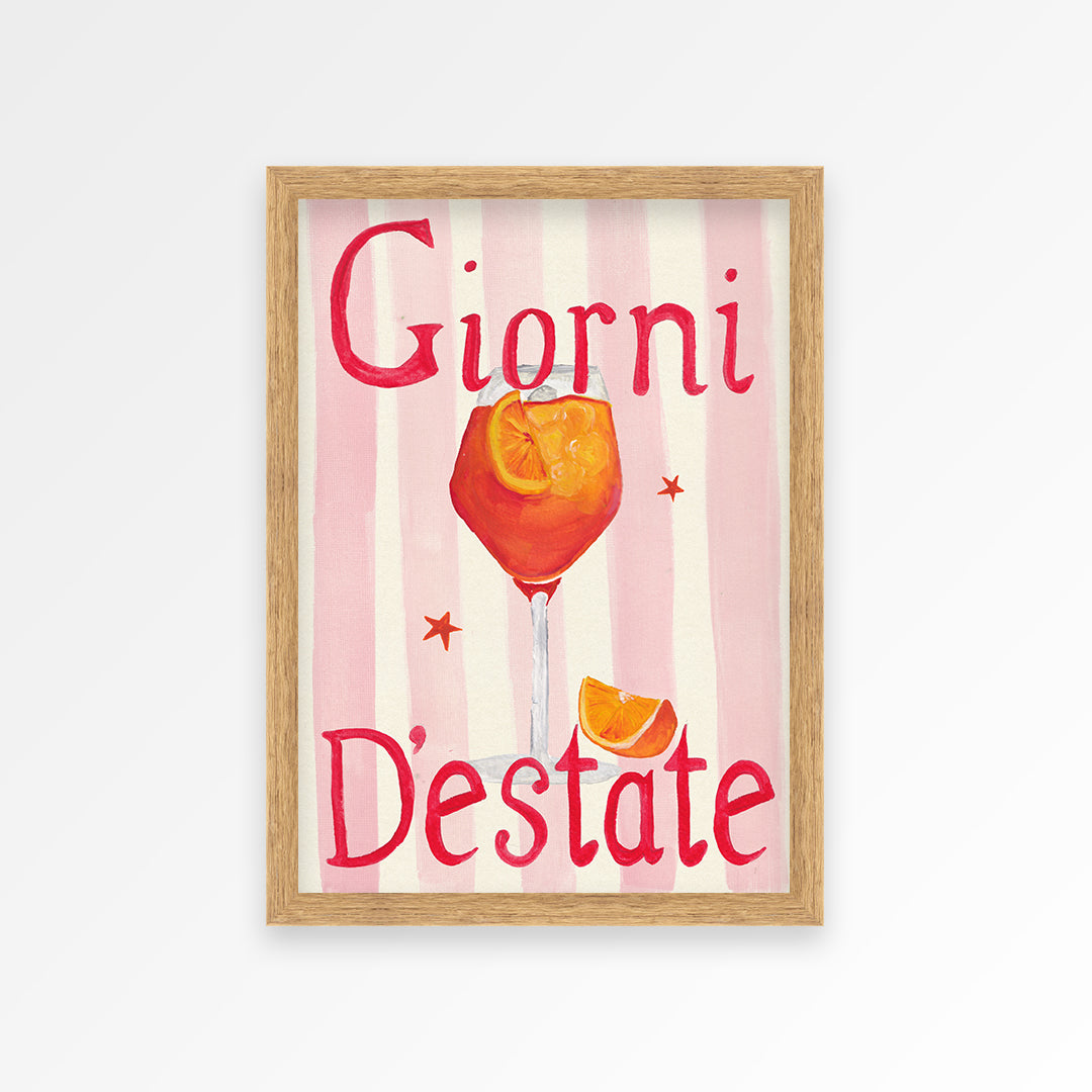 Summer's Day Aperol Hand Painted Print