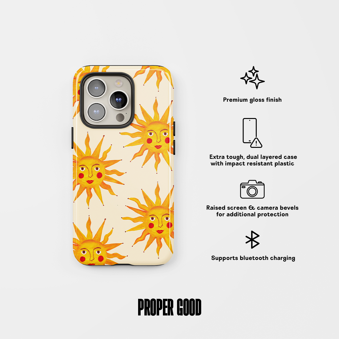 Summer Sun Tough Phone Case Cream