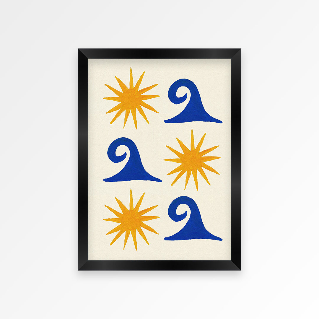 Sun and Sea Hand Painted Print