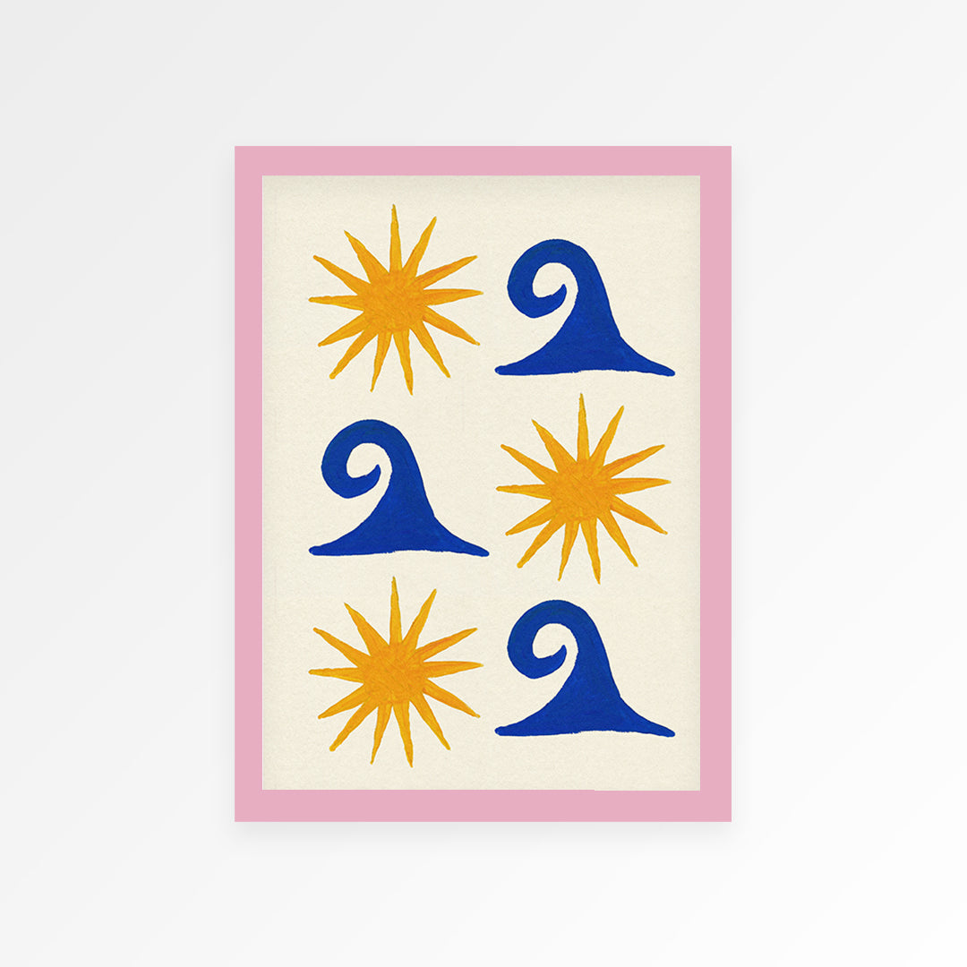 Sun and Sea Hand Painted Print