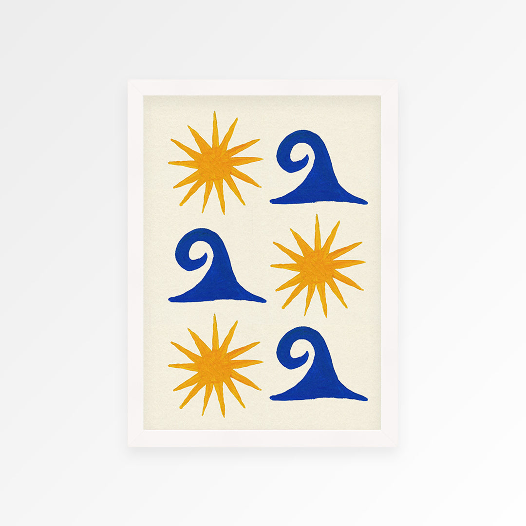 Sun and Sea Hand Painted Print