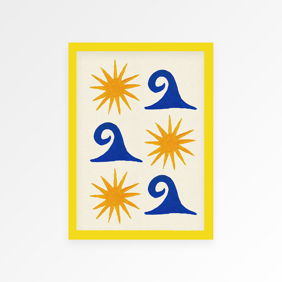 Sun and Sea Hand Painted Print