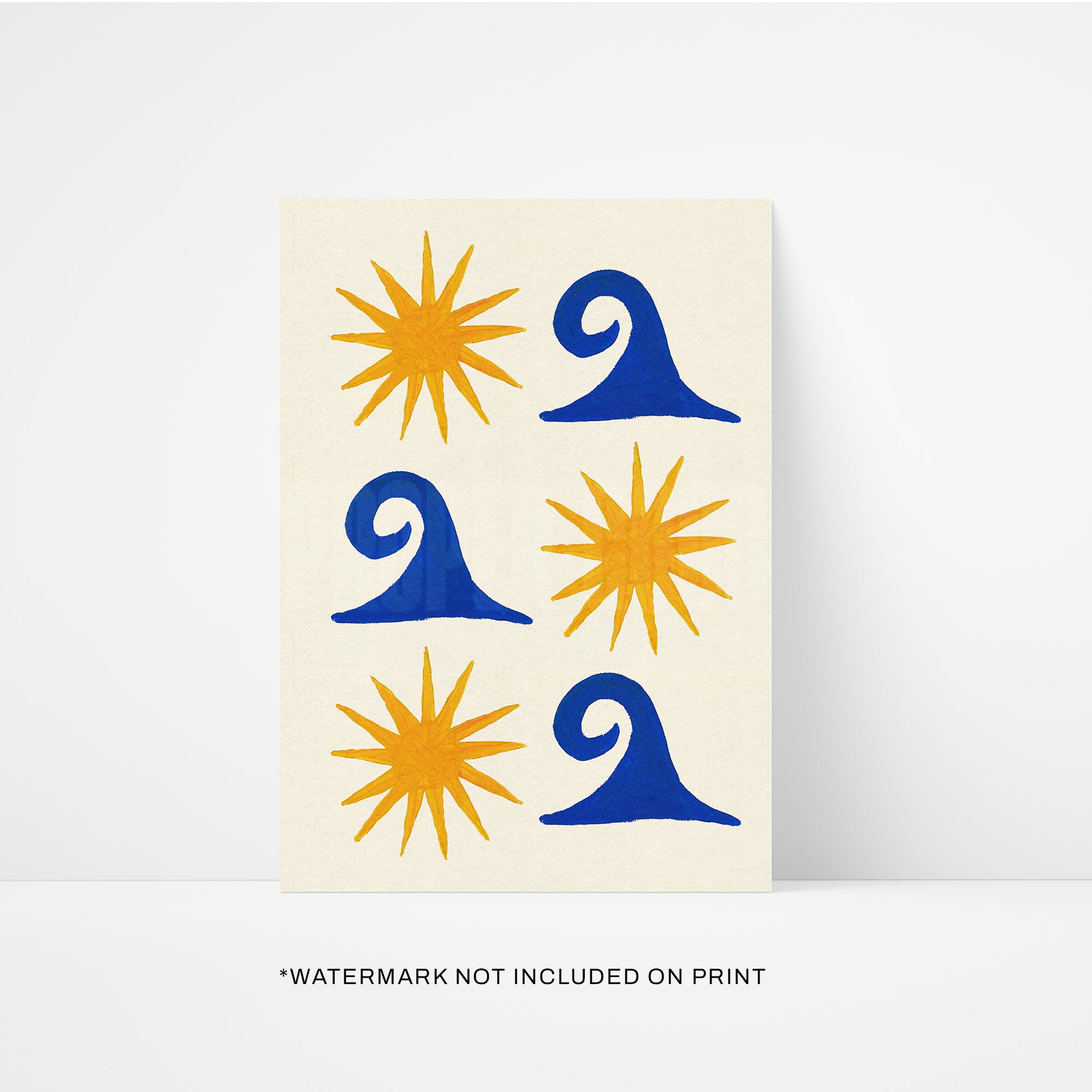 Sun and Sea Hand Painted Print