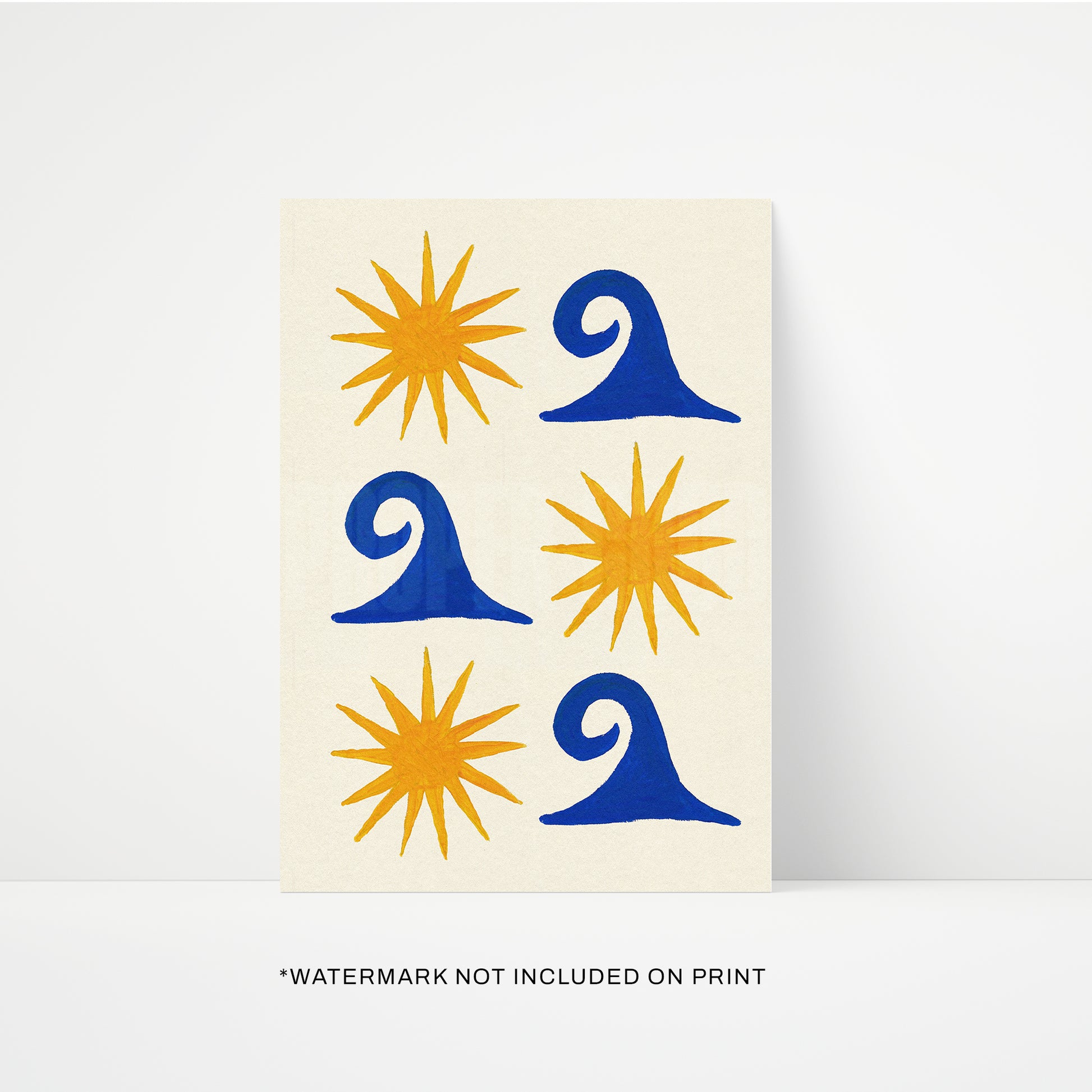 Sun and Sea Hand Painted Print