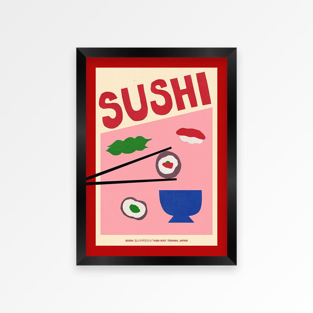 Sushi Hand Collaged Print