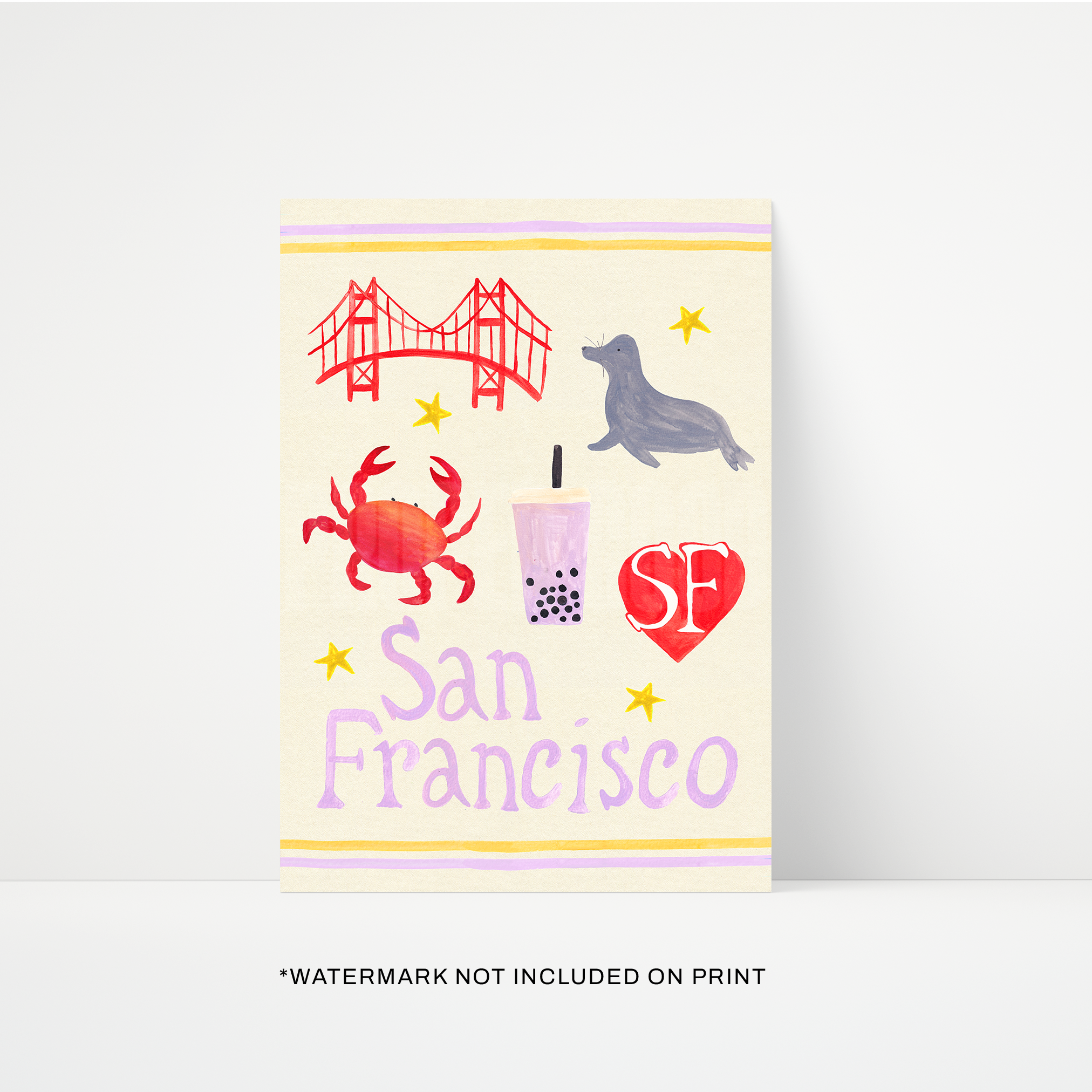 San Fran Trinket Hand Painted Print