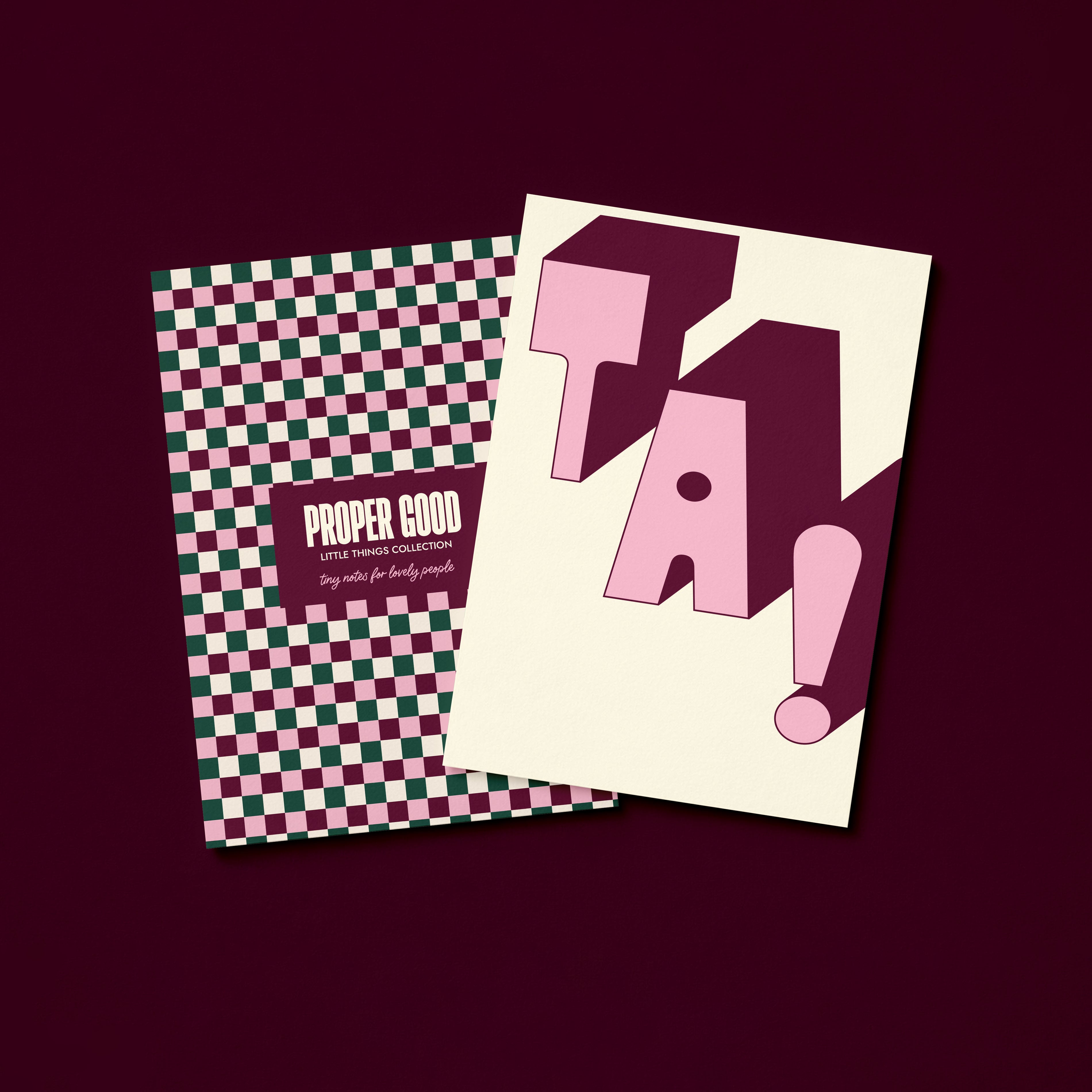 Mini Thank You Greetings Card | Ta!