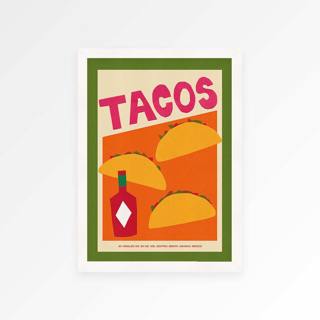 Tacos Hand Collaged Print