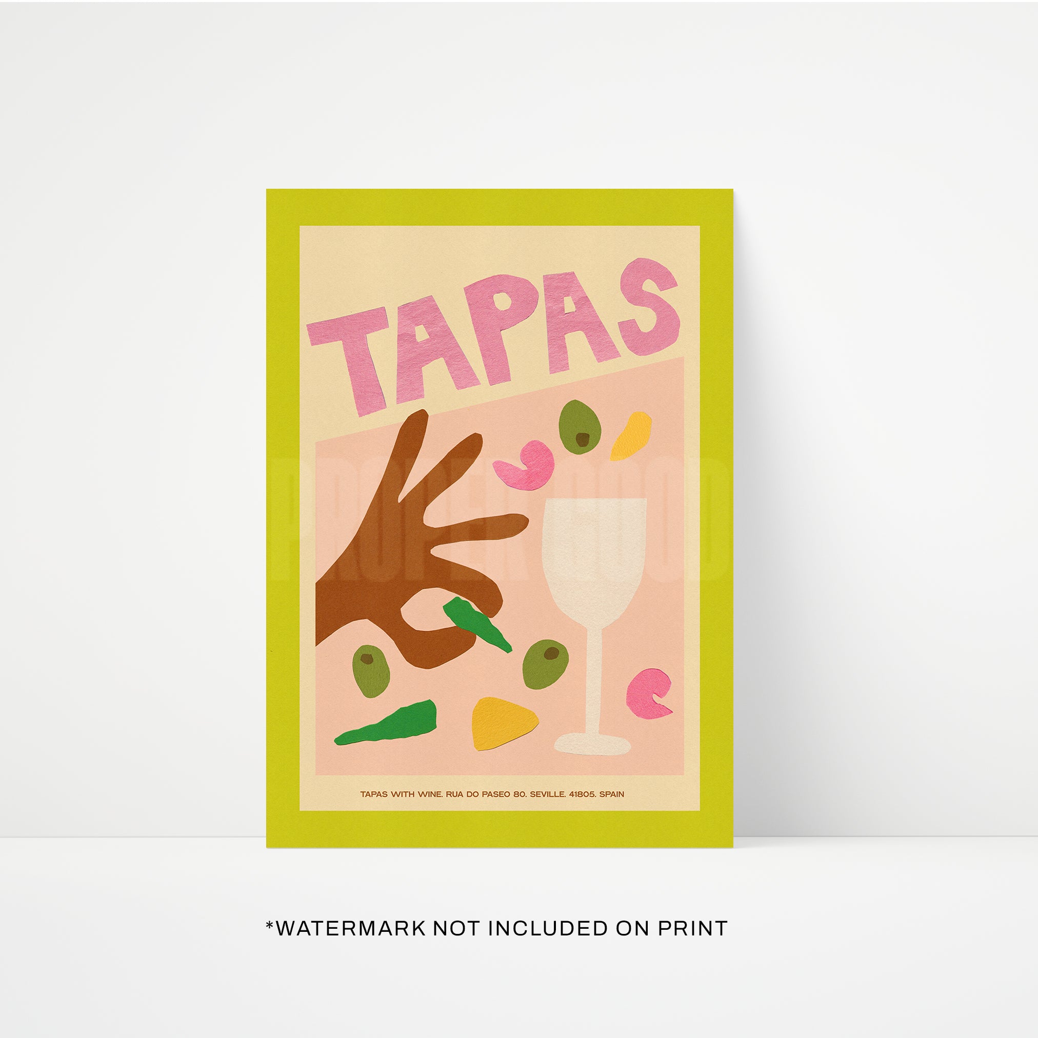 Tapas Hand Collaged Print