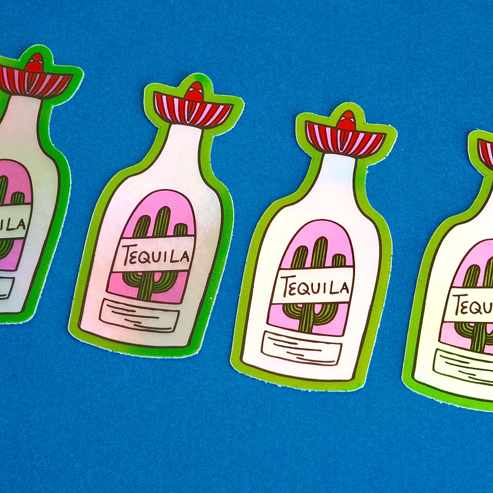 TEQUILA HOLOGRAPHIC WATERPROOF VINYL STICKERS