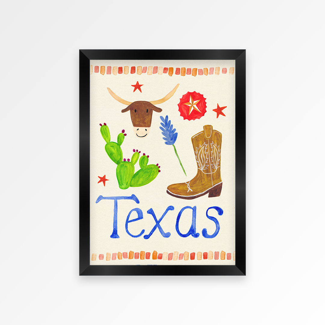 Texas Trinket Hand Painted Print