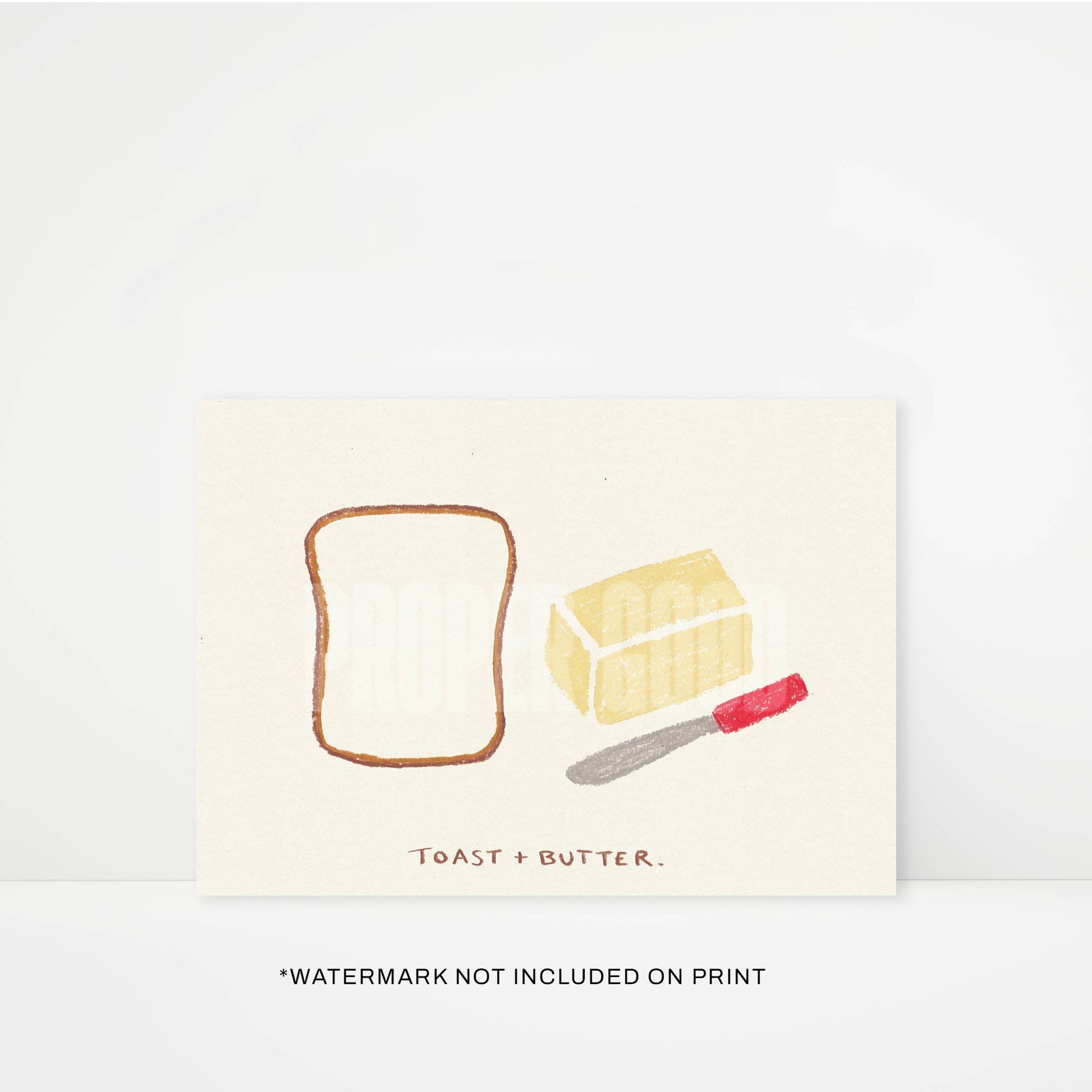 Toast & Butter Quote Hand Painted Print