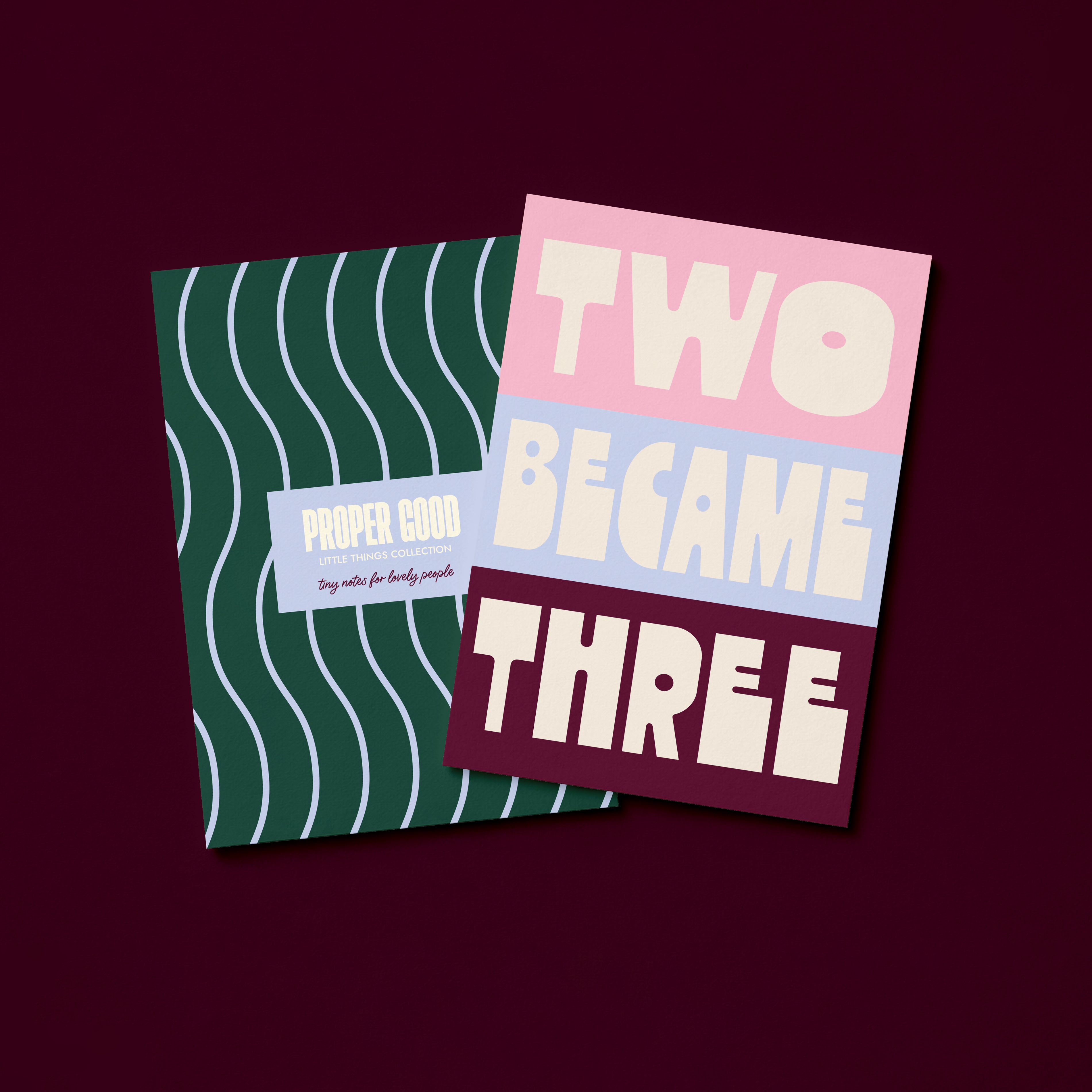 Mini New Baby Greetings Card | Two Became Three