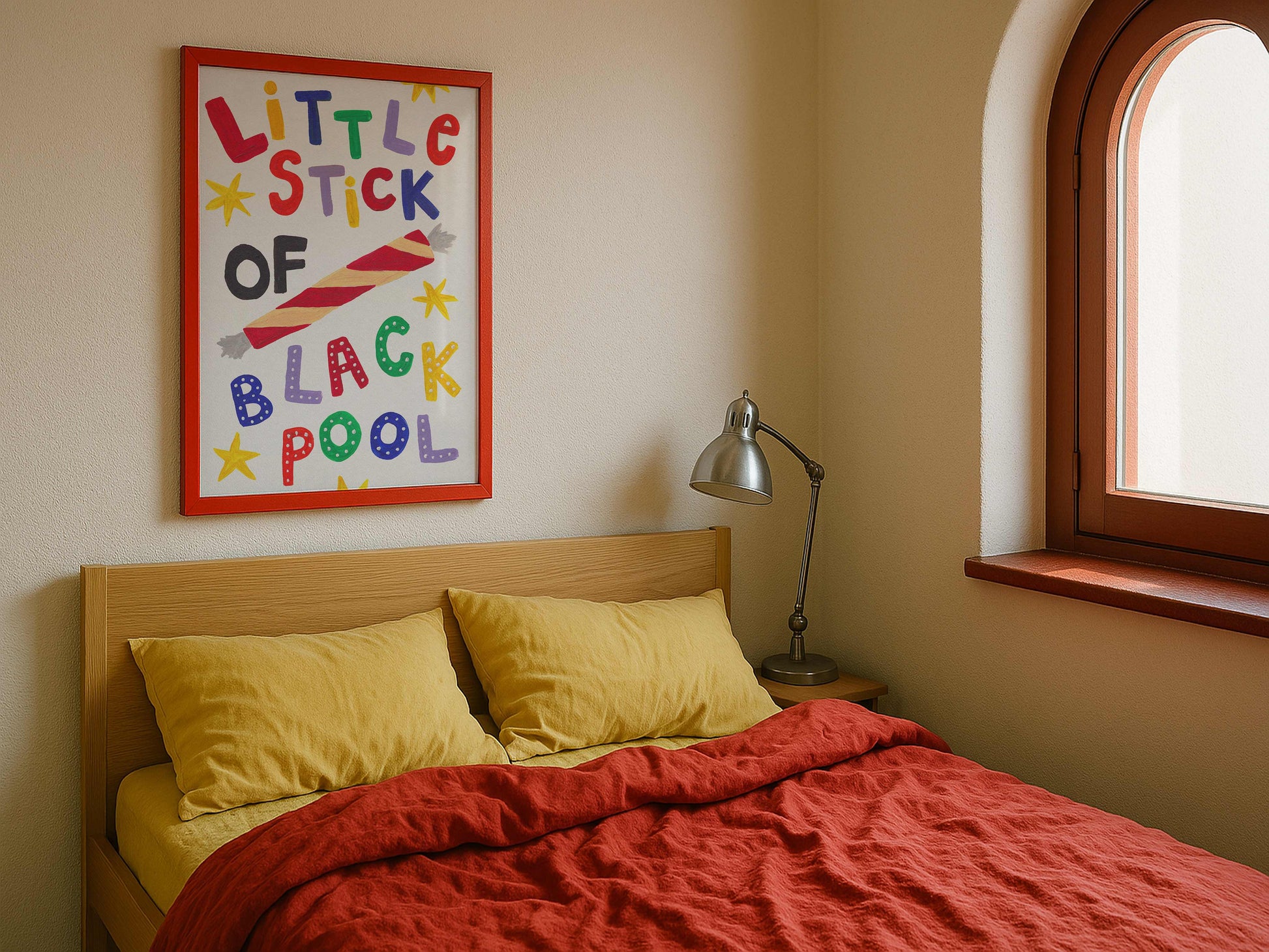Blackpool Rock Hand Painted Art Print