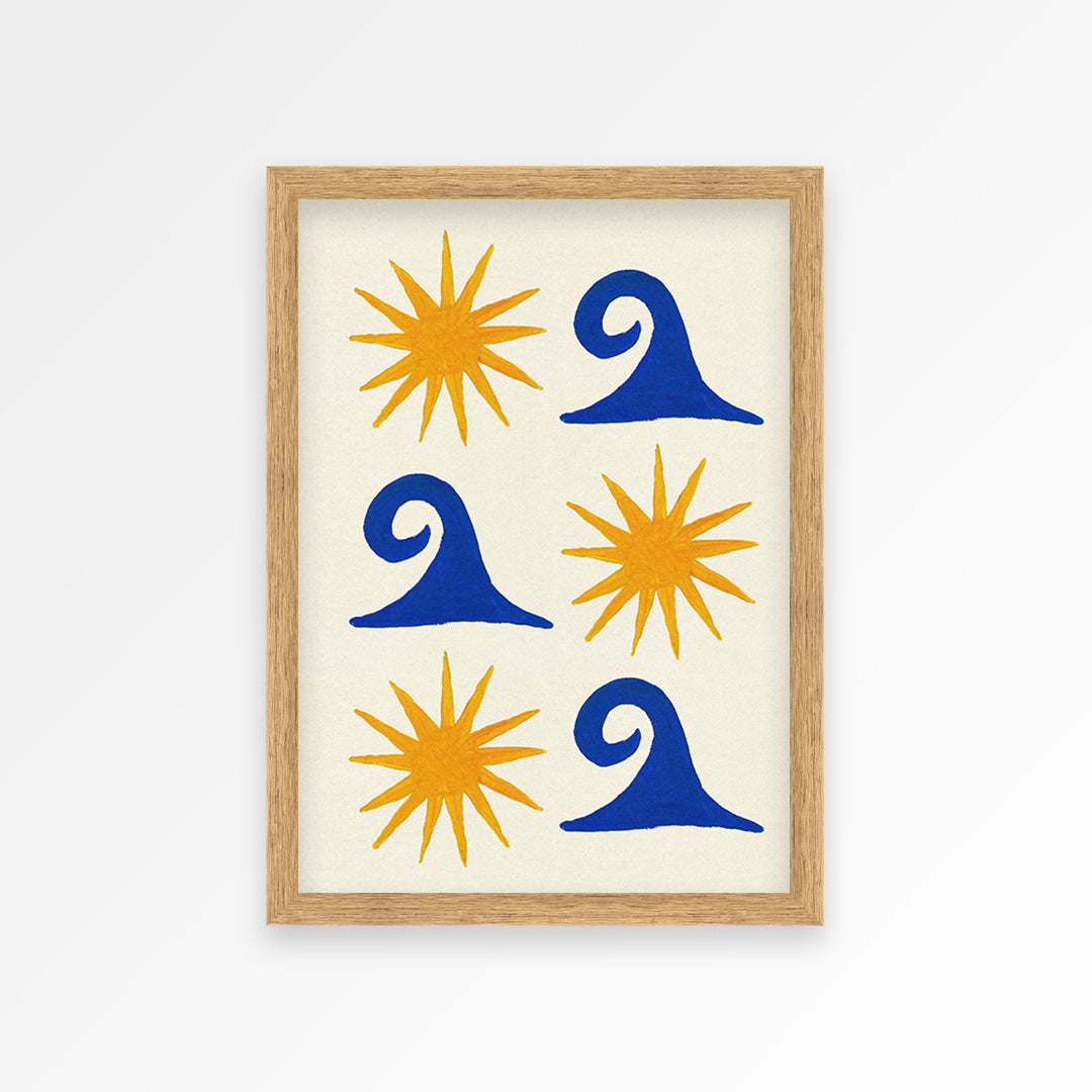 Sun and Sea Hand Painted Print