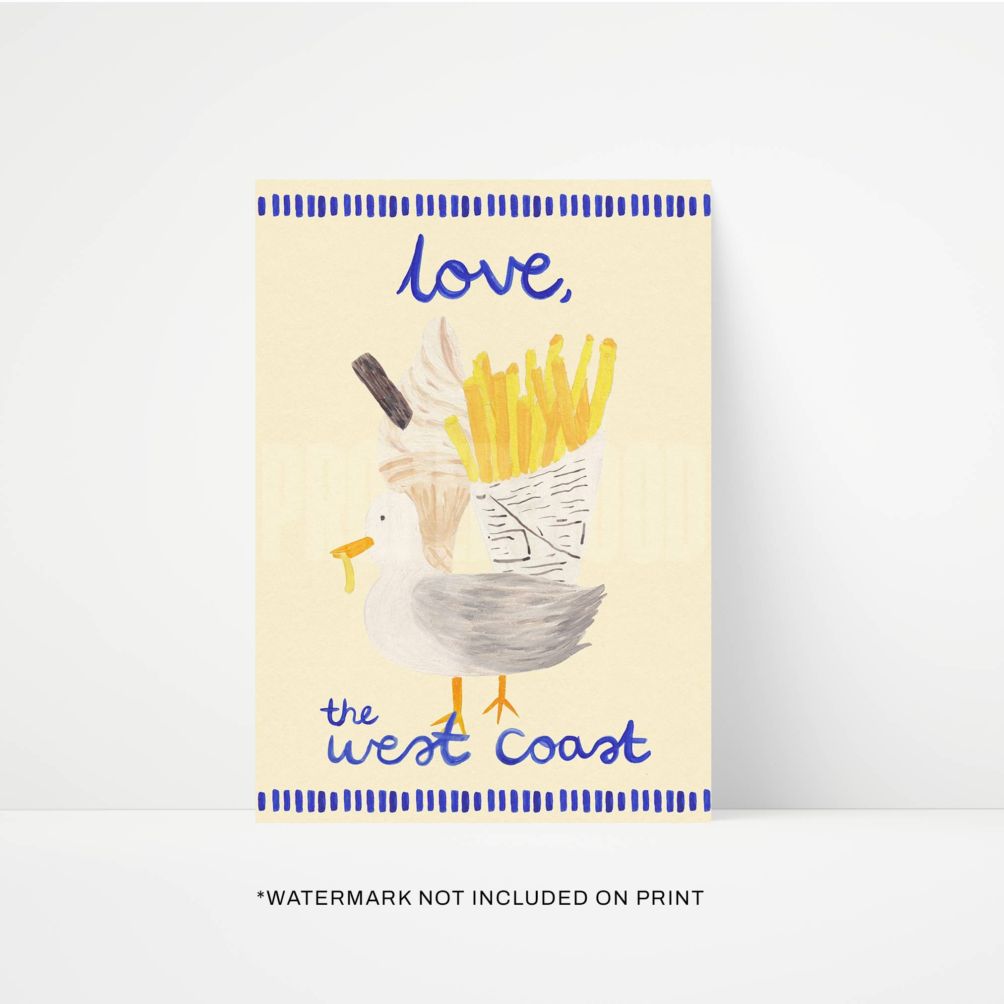 Love, West Coast Seaside Hand Painted Print