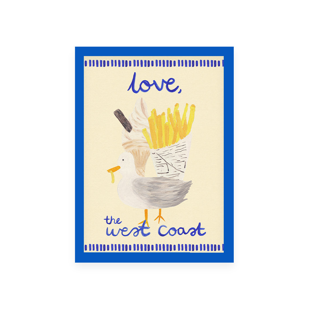 Love, West Coast Seaside Hand Painted Print
