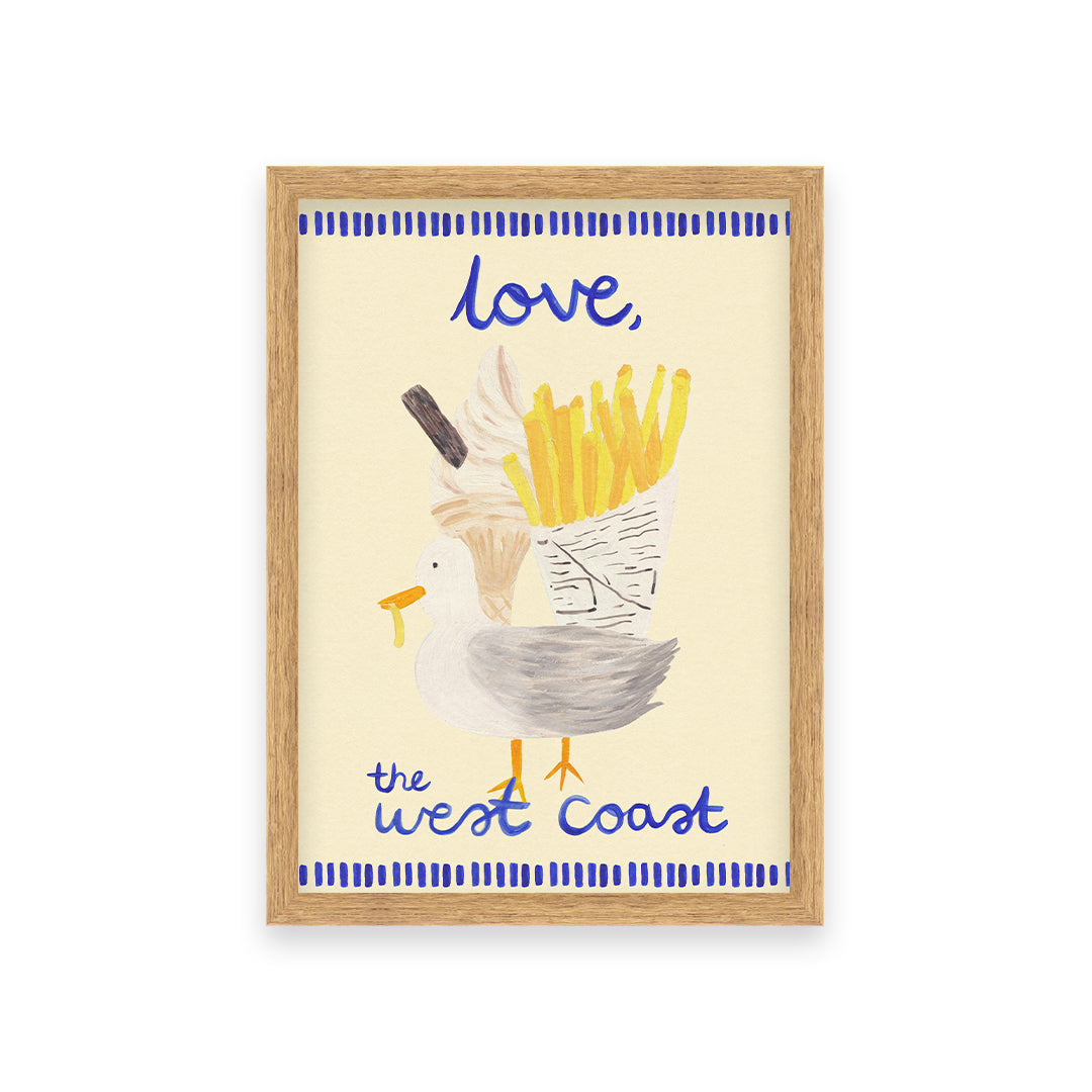 Love, West Coast Seaside Hand Painted Print
