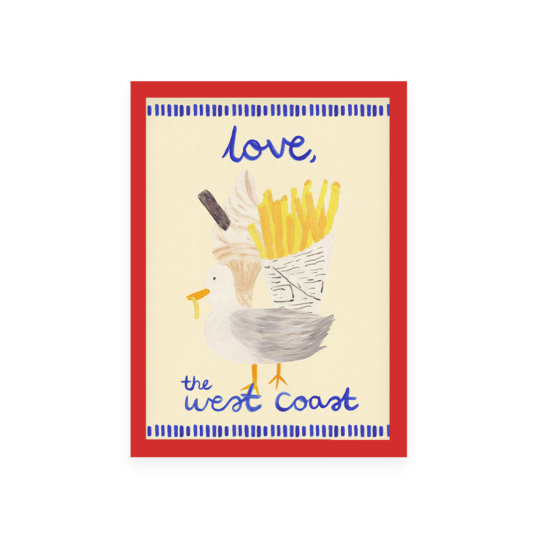 Love, West Coast Seaside Hand Painted Print