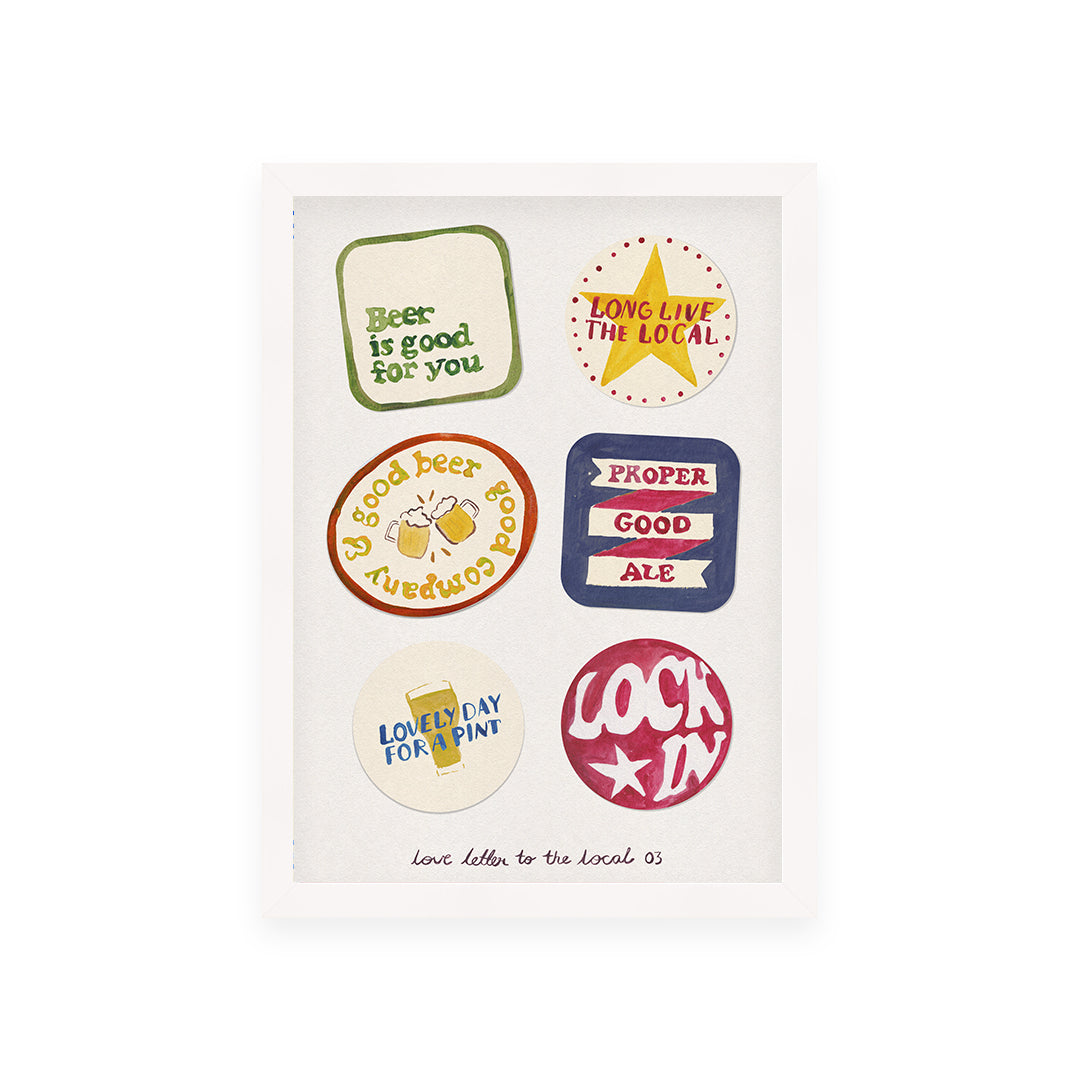 Beer Mats Pub Art Print