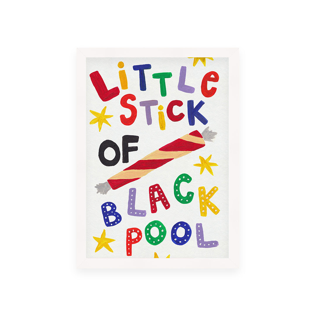 Blackpool Rock Hand Painted Art Print