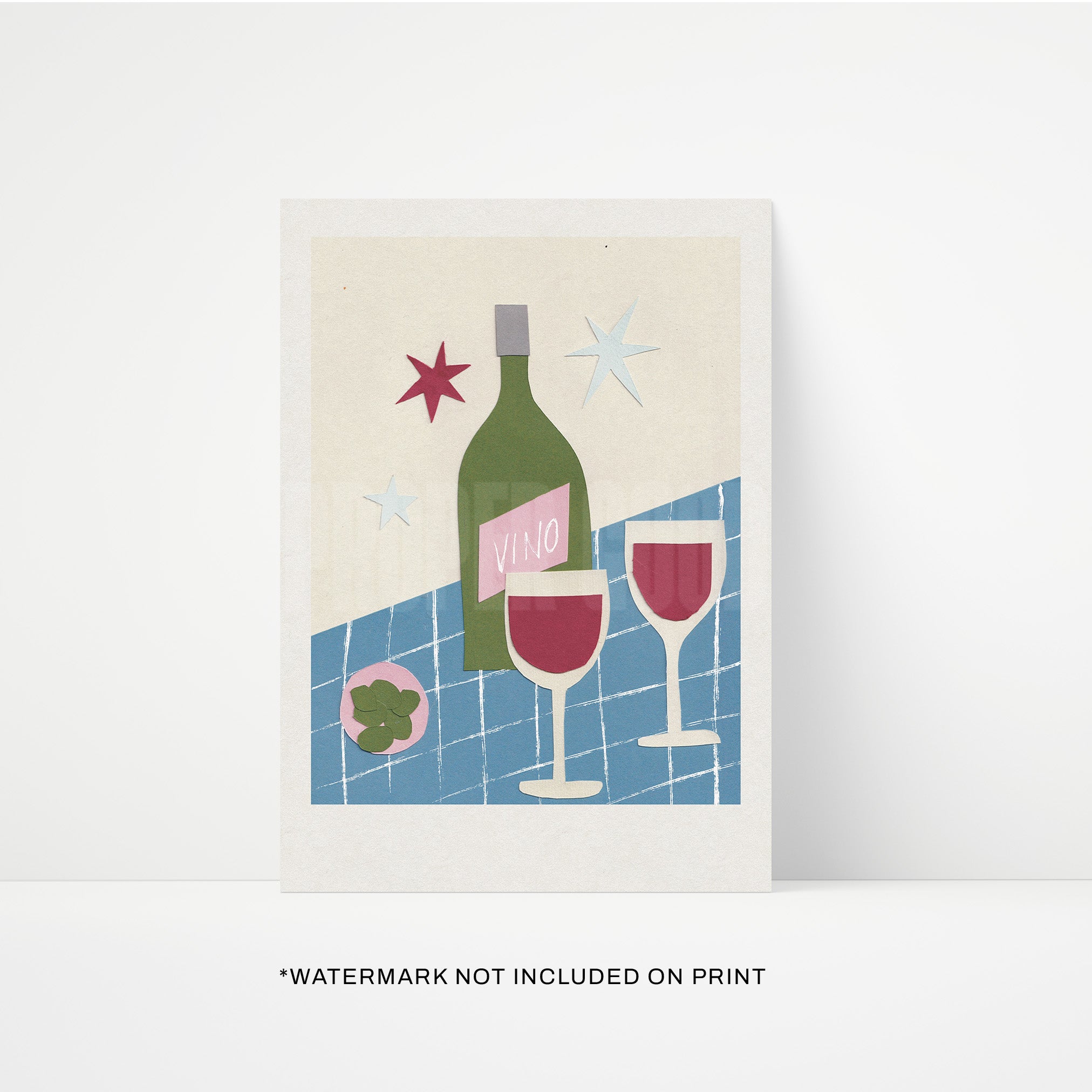 Wine Hand Collaged Print | STUDIO SALE