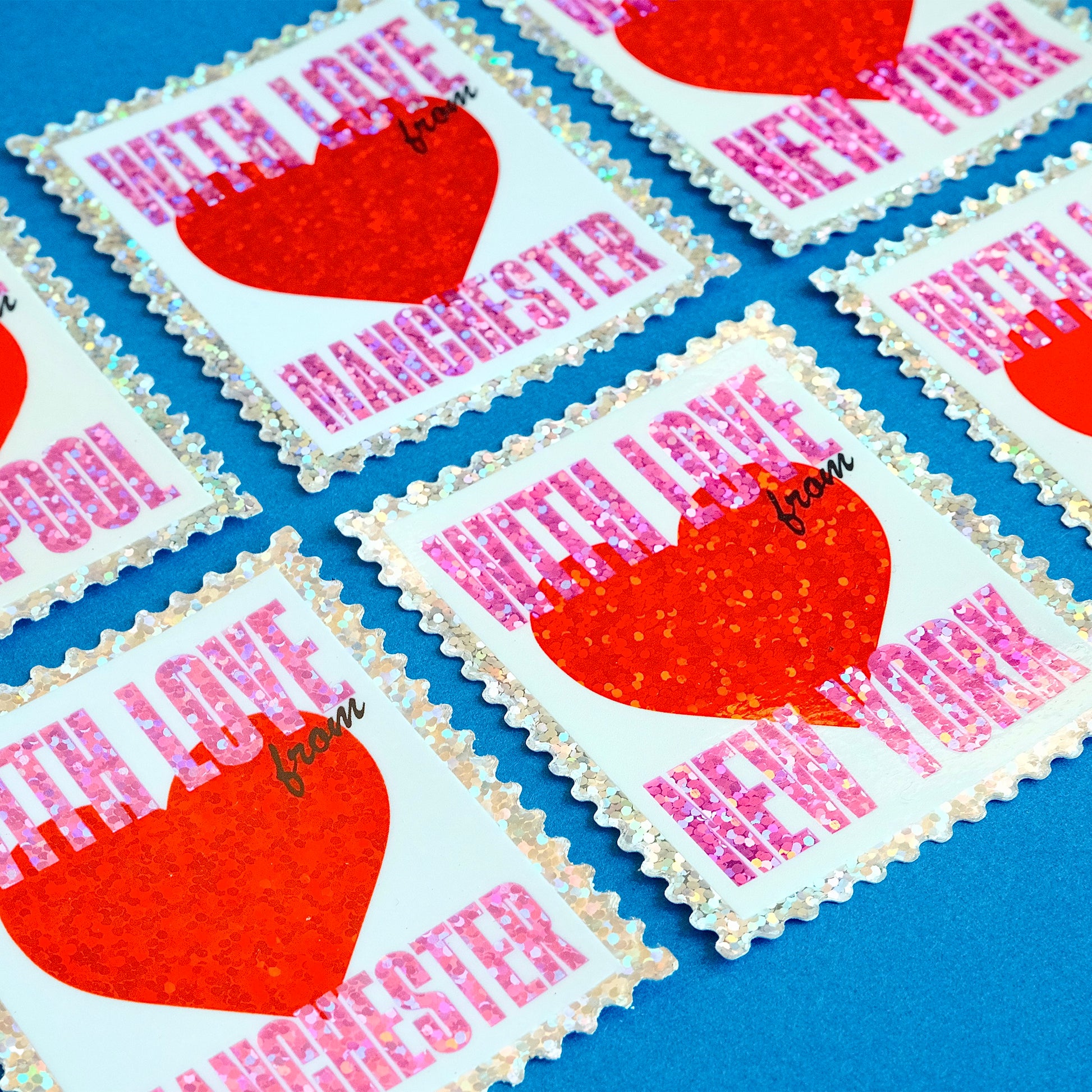 MANCHESTER, LIVERPOOL & NEW YORK WATERPROOF VINYL STICKERS
