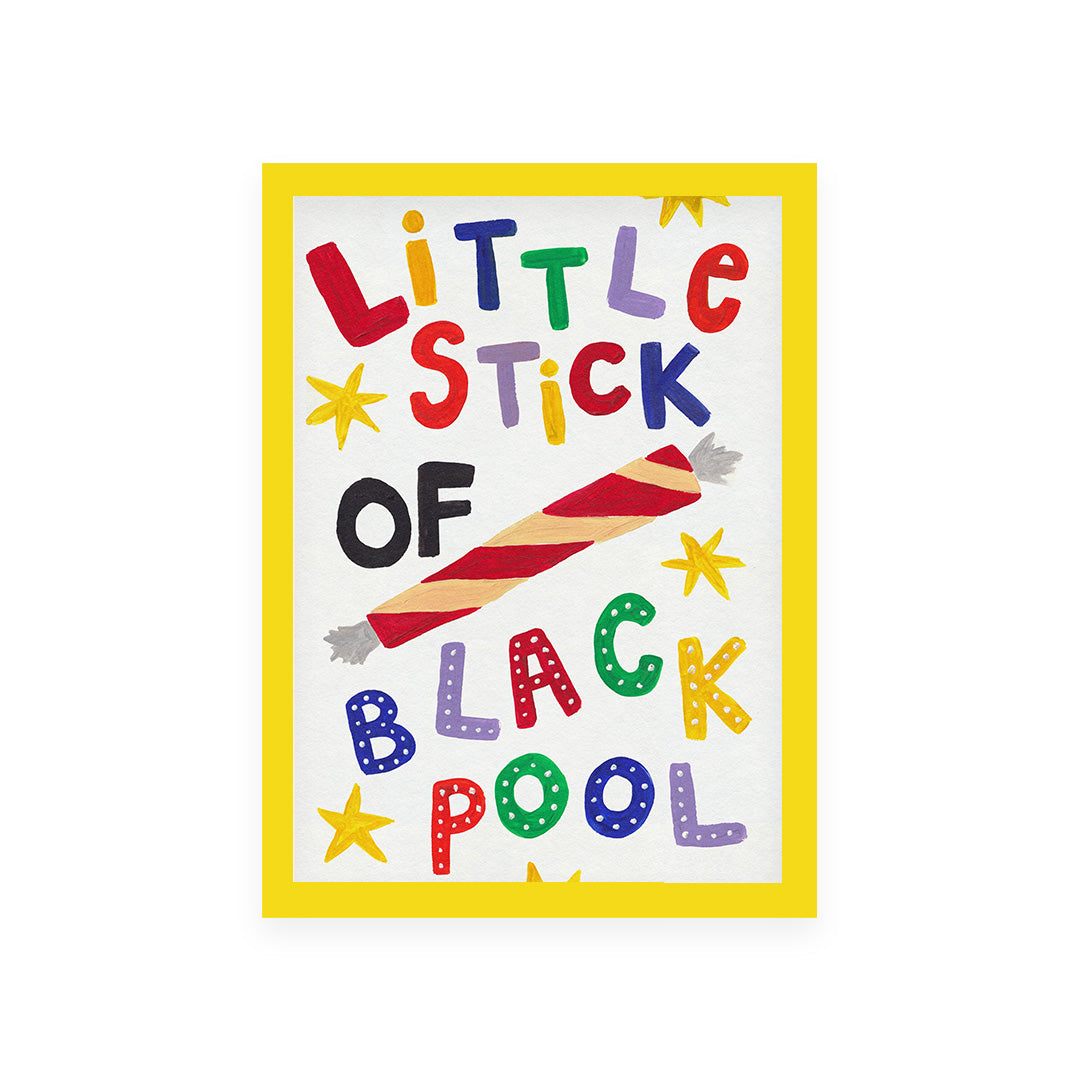 Blackpool Rock Hand Painted Art Print