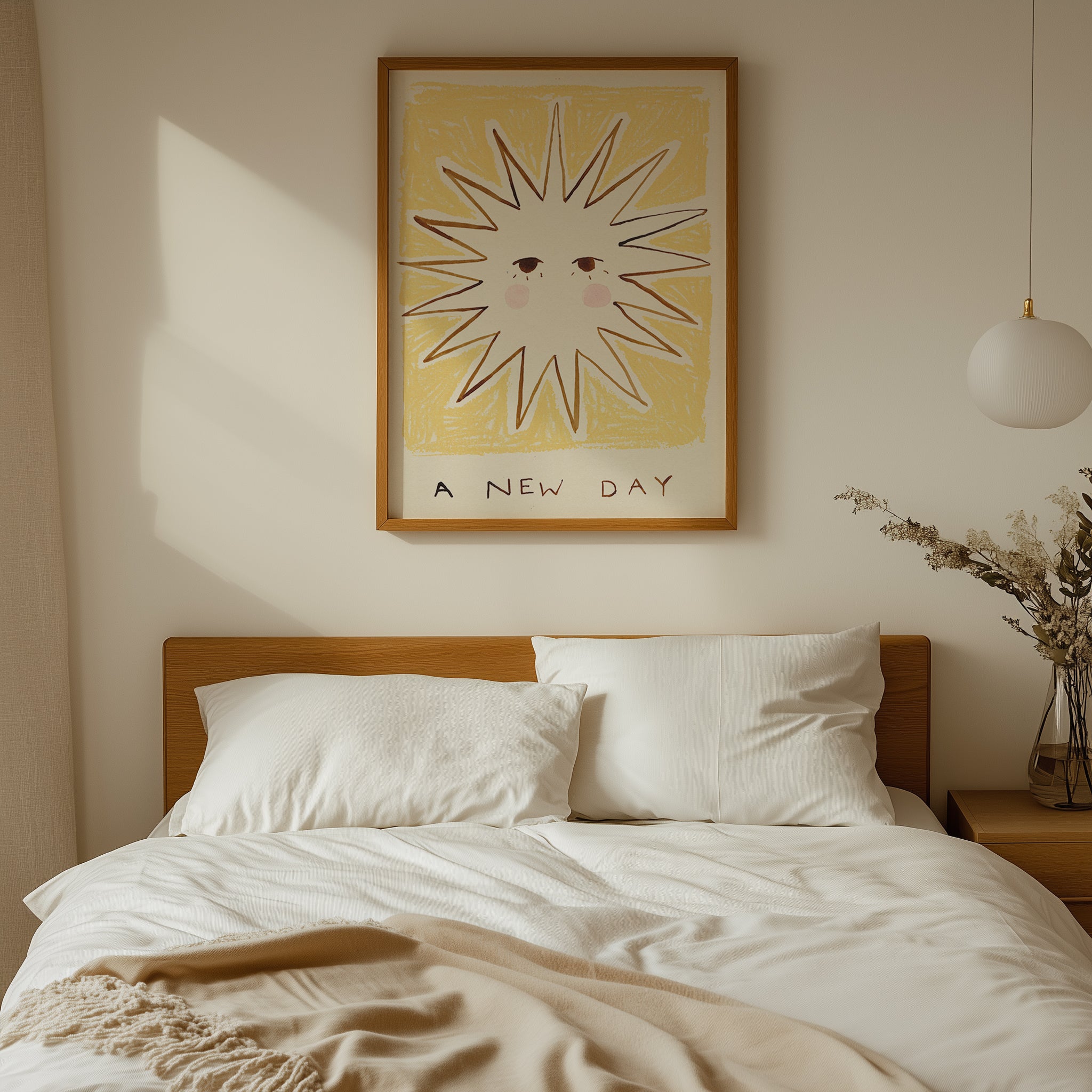 A New Day Quote Bedroom Hand Painted Print