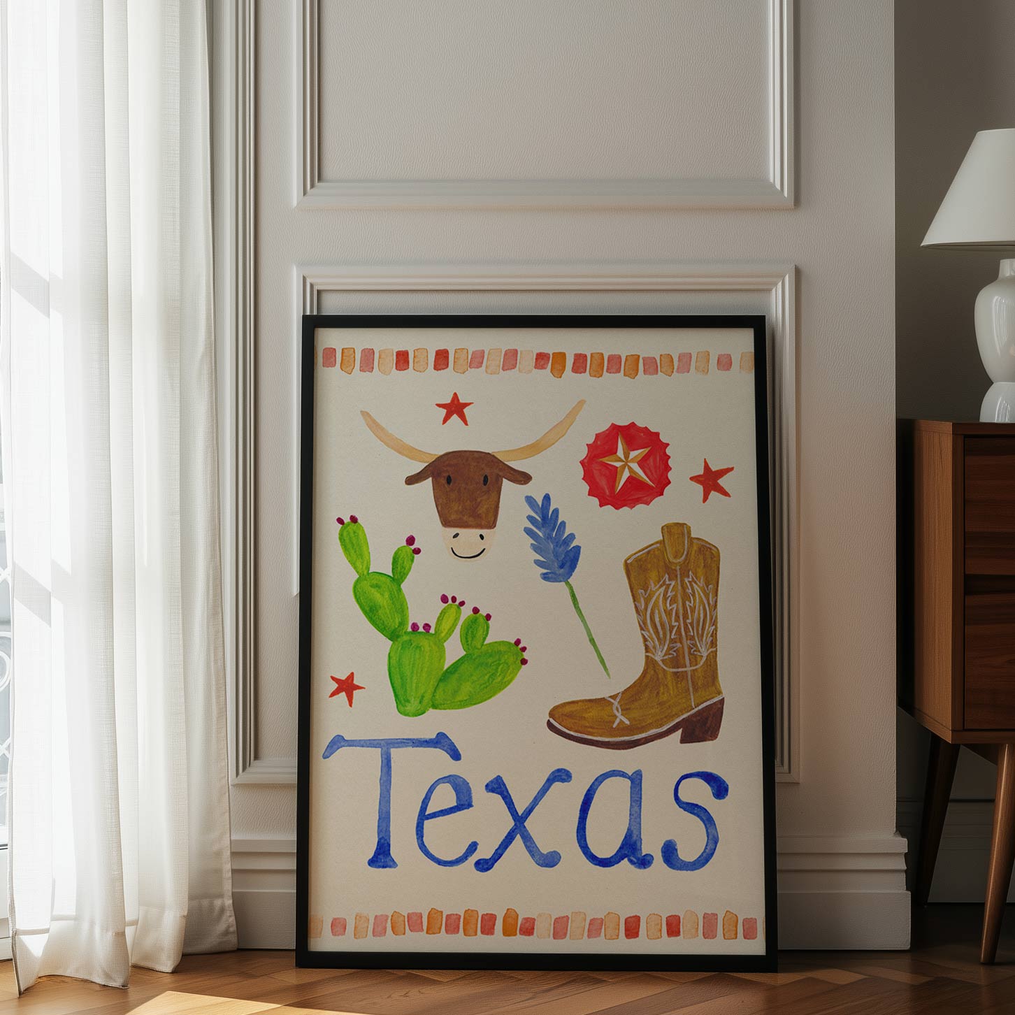 Texas Trinket Hand Painted Print