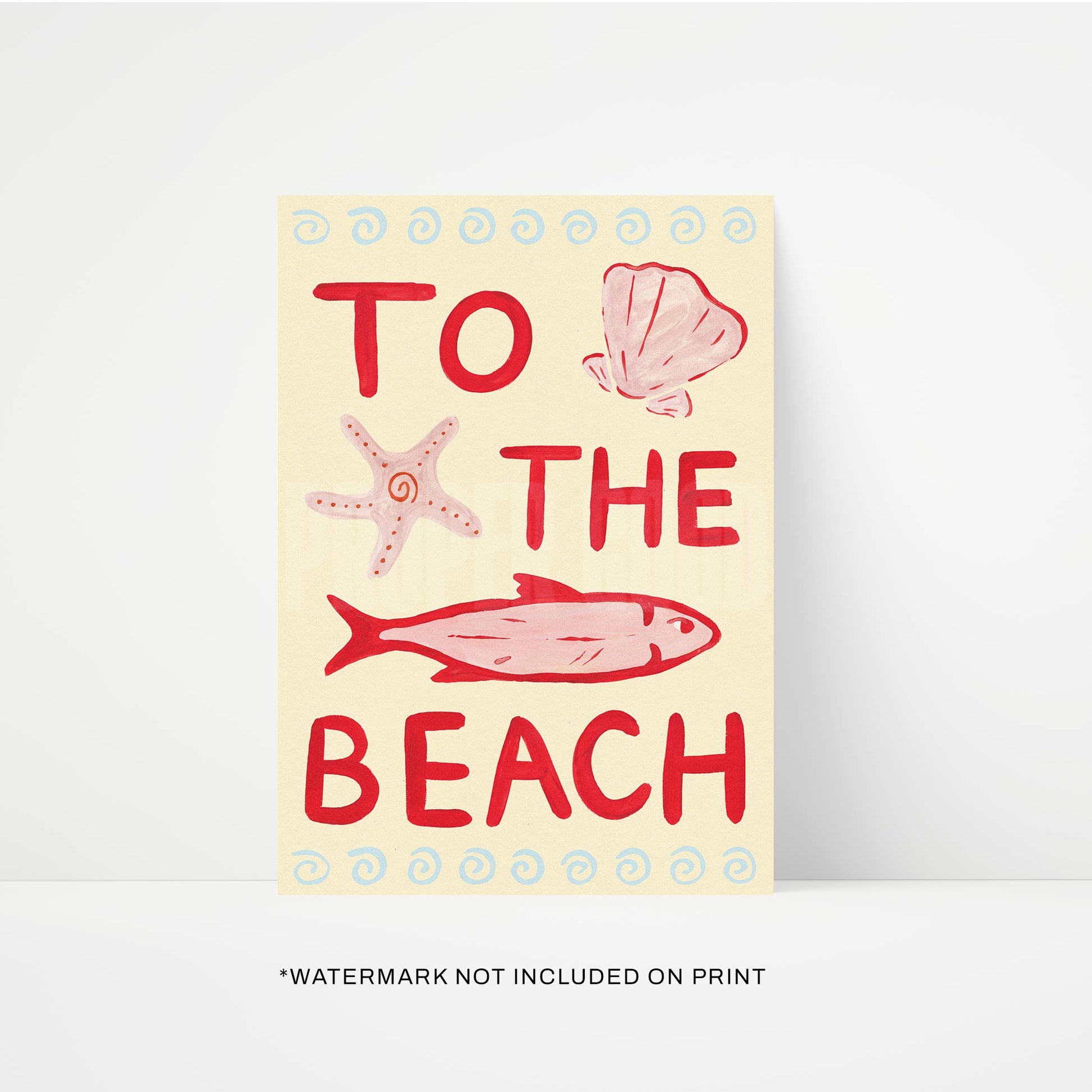 To The Beach Hand Painted Print