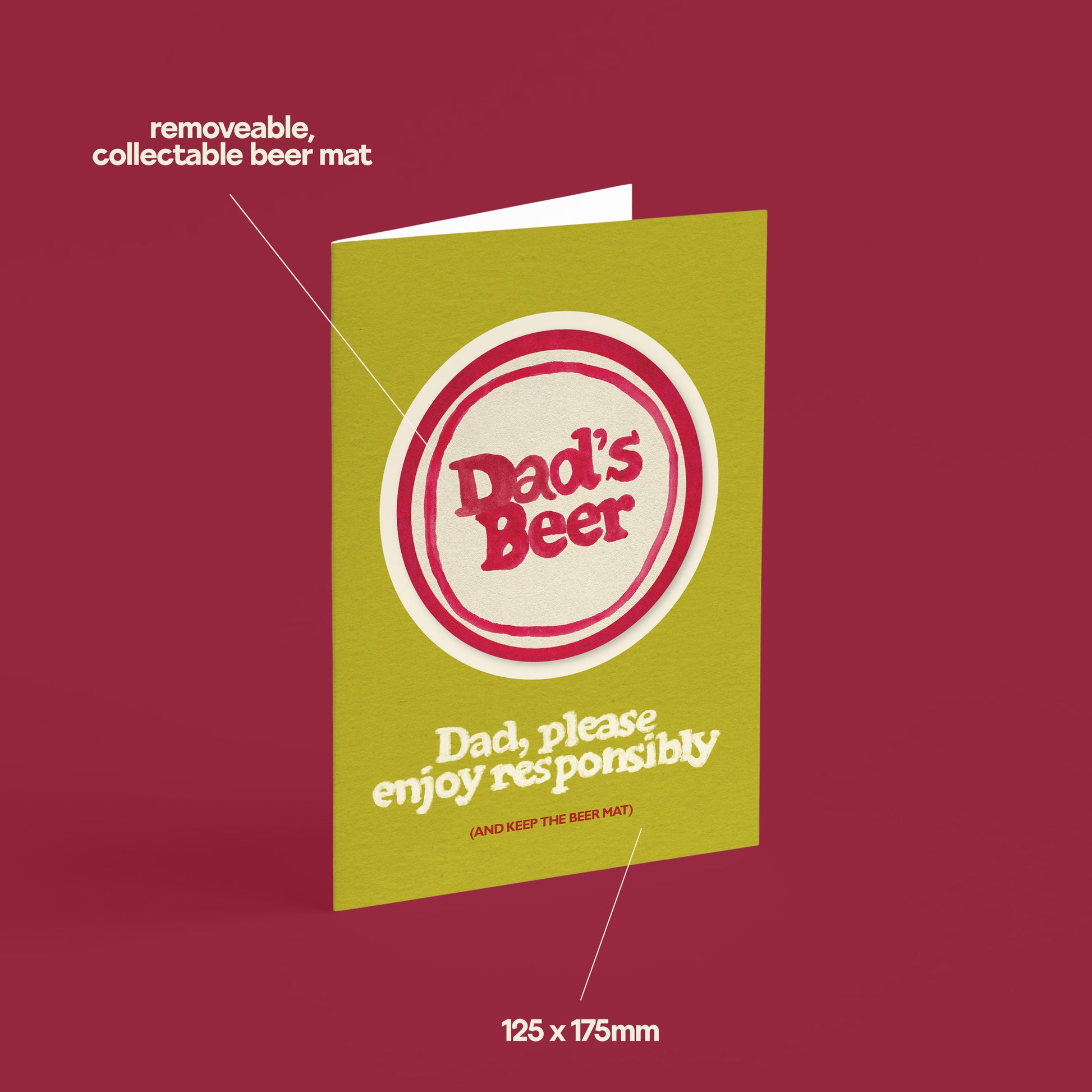 Dad's Beer Beer Mat Novelty Card