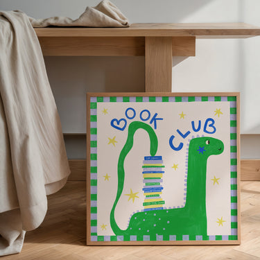 Book Club Dinosaur Kids Print